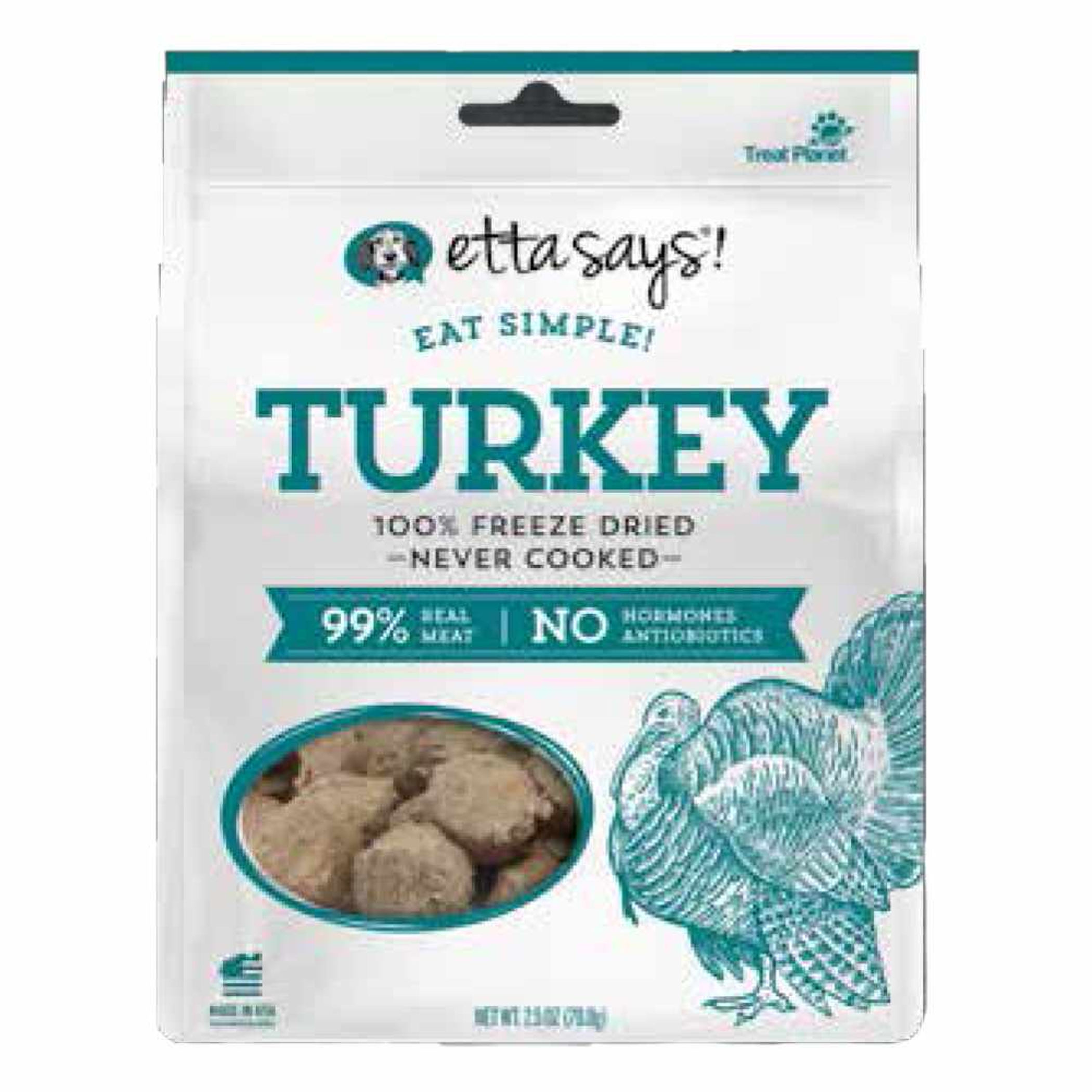 Etta Says! Eat Simple! 100% Freeze Dried Dog Treats Turkey 2.5oz Image 1