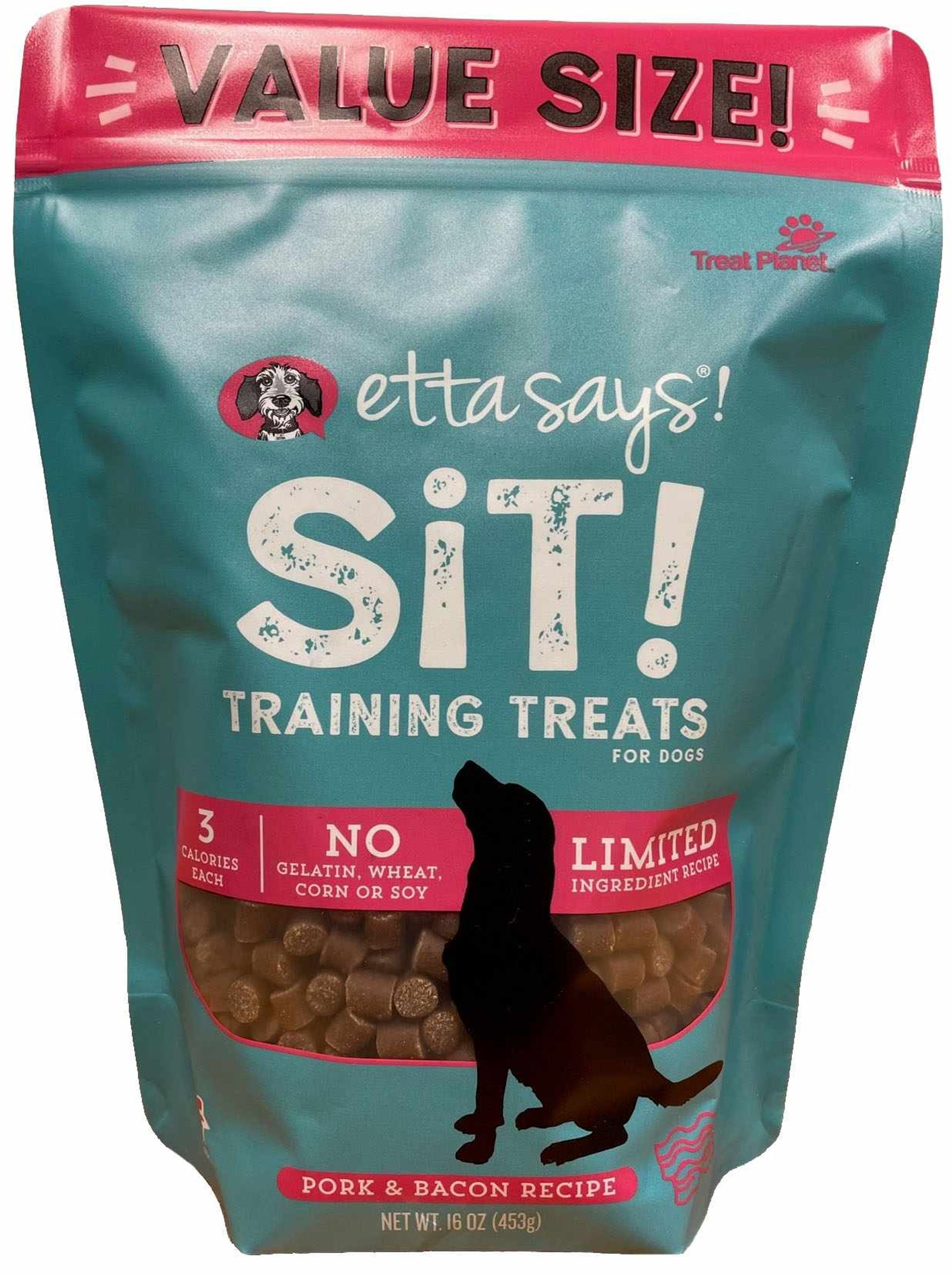 Etta Says! Sit! Dog Training Treats Bacon Recipe Value Bag 16oz Image 1