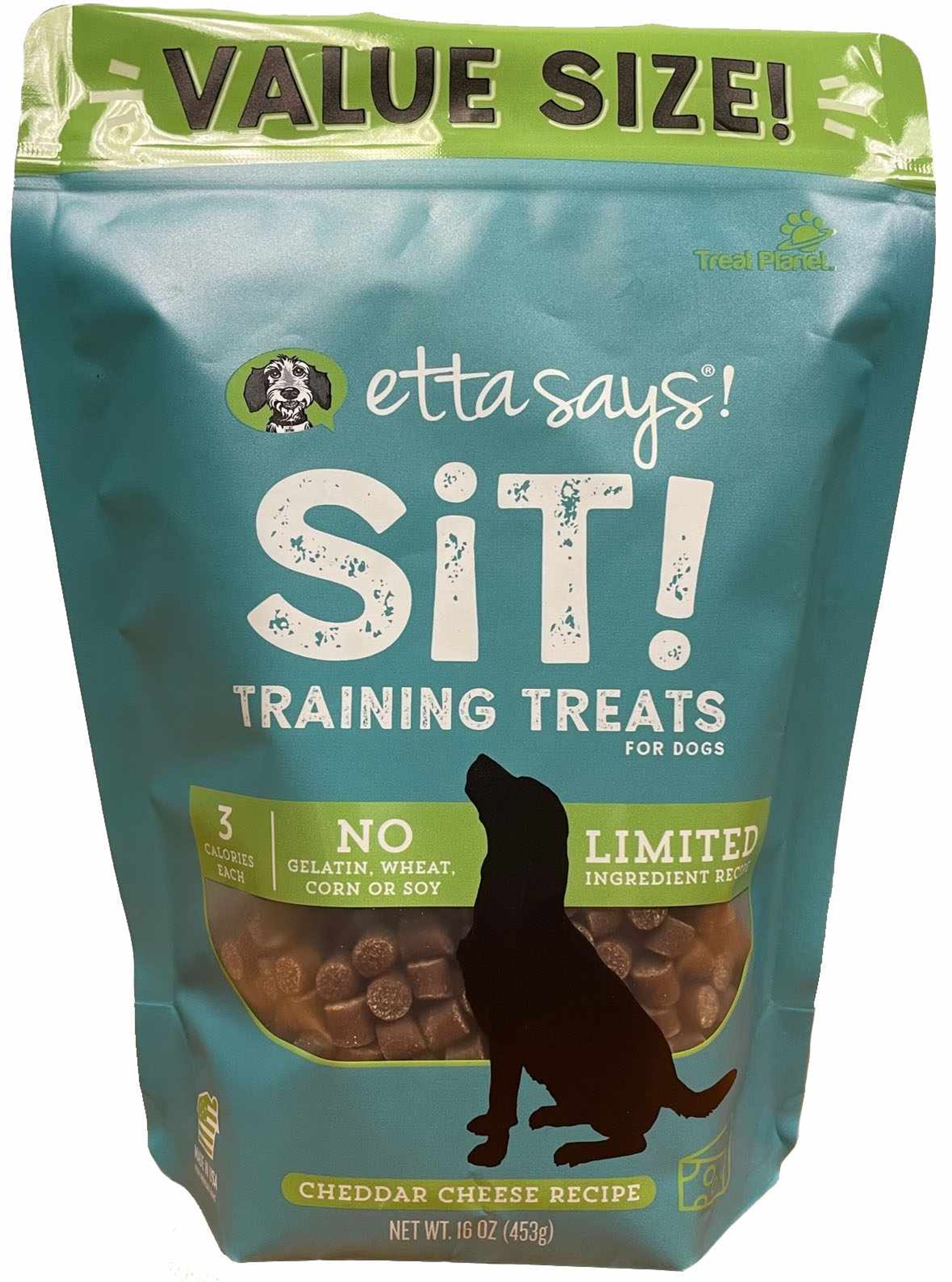 Etta Says! Sit! Dog Training Treats Cheese Recipe Value Bag 16oz Image 1