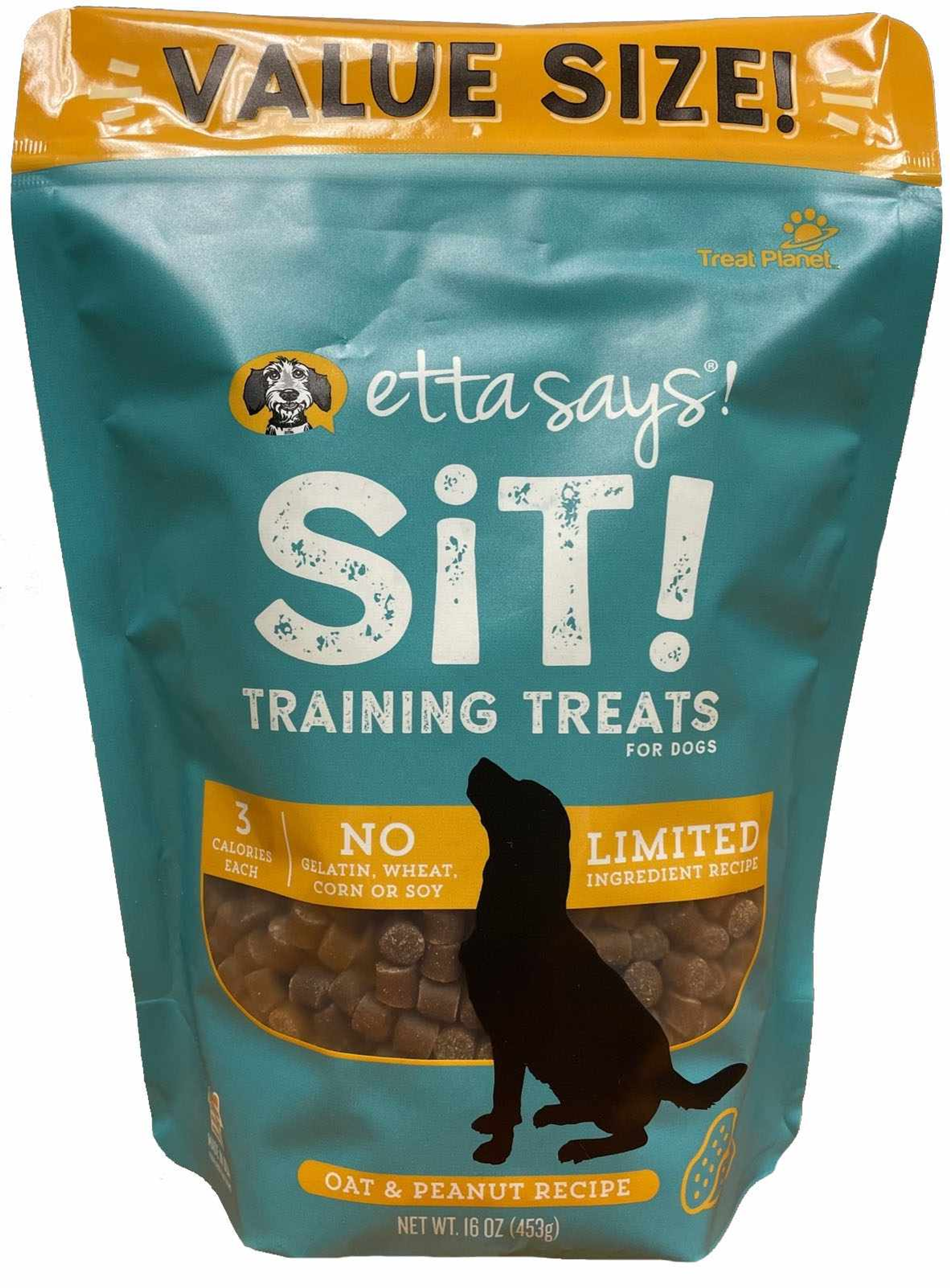 Etta Says! Sit! Dog Training Treats Peanut Butter Recipe Value Bag 16oz Image 1
