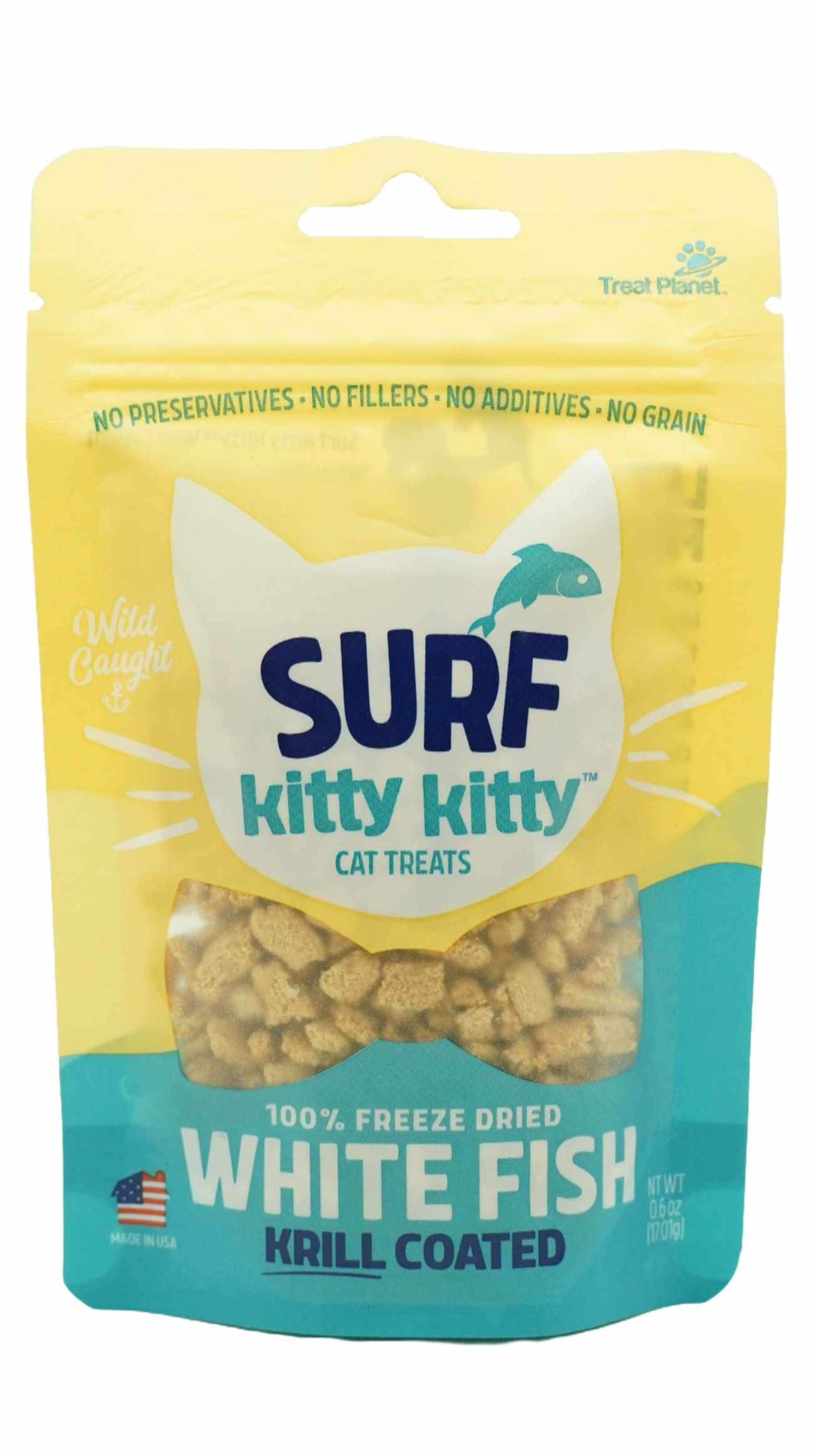 Kitty Kitty Surf Freeze Dried White Fish Treat with Krill Coating 0.6oz Image 1