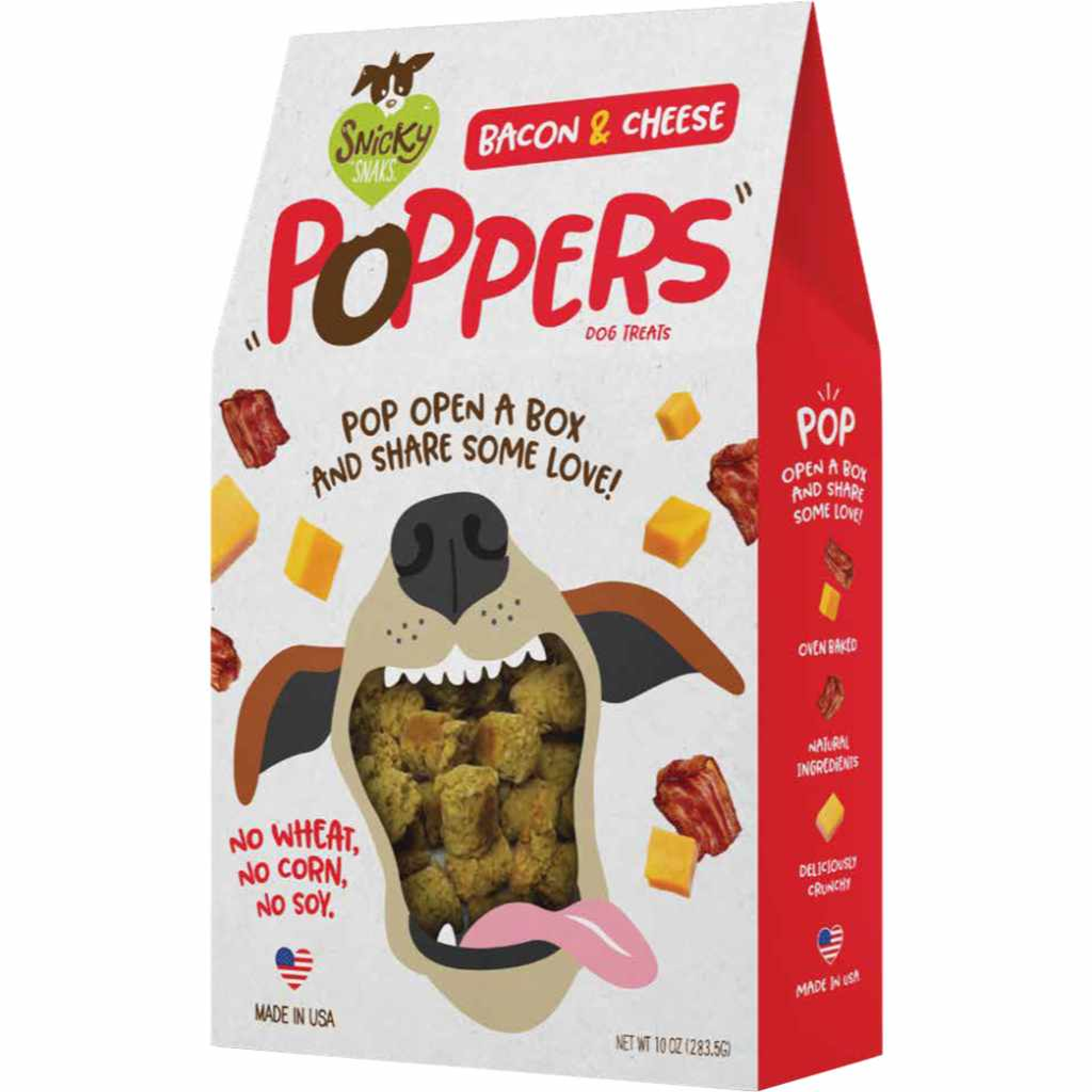 Snicky Snaks Bacon and Cheese Poppers Treat 10 oz Image 1