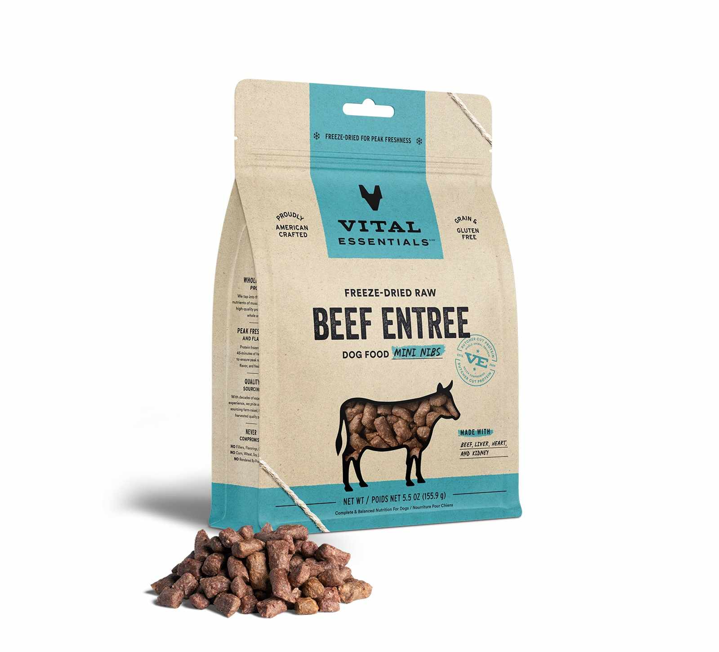 Vital Essentials(R) Freeze-Dried Raw Beef Entree Dog Food Mini Nibs, Image 1