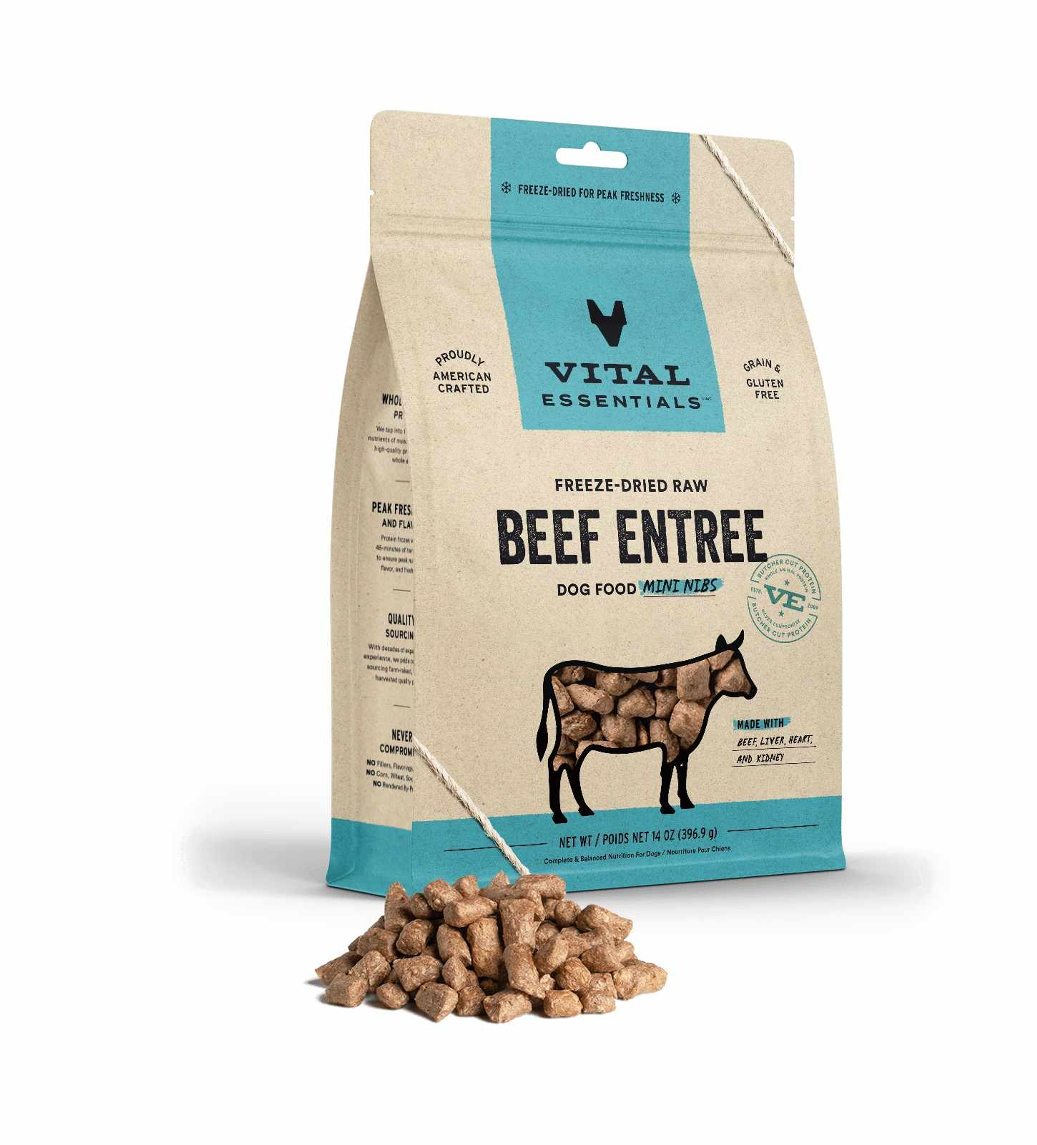 Vital Essentials(R) Freeze-Dried Raw Beef Entree Dog Food Mini Nibs, Image 1