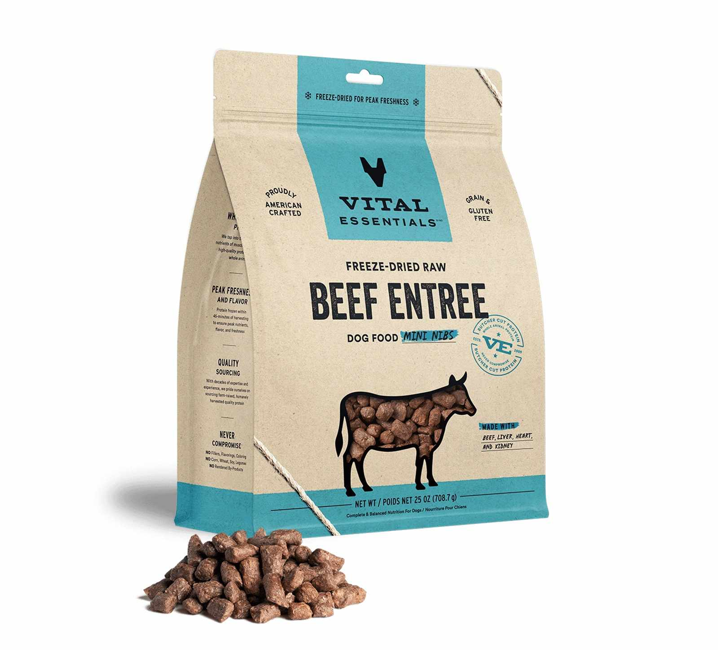 Vital Essentials(R) Freeze-Dried Raw Beef Entree Dog Food Mini Nibs, Image 1