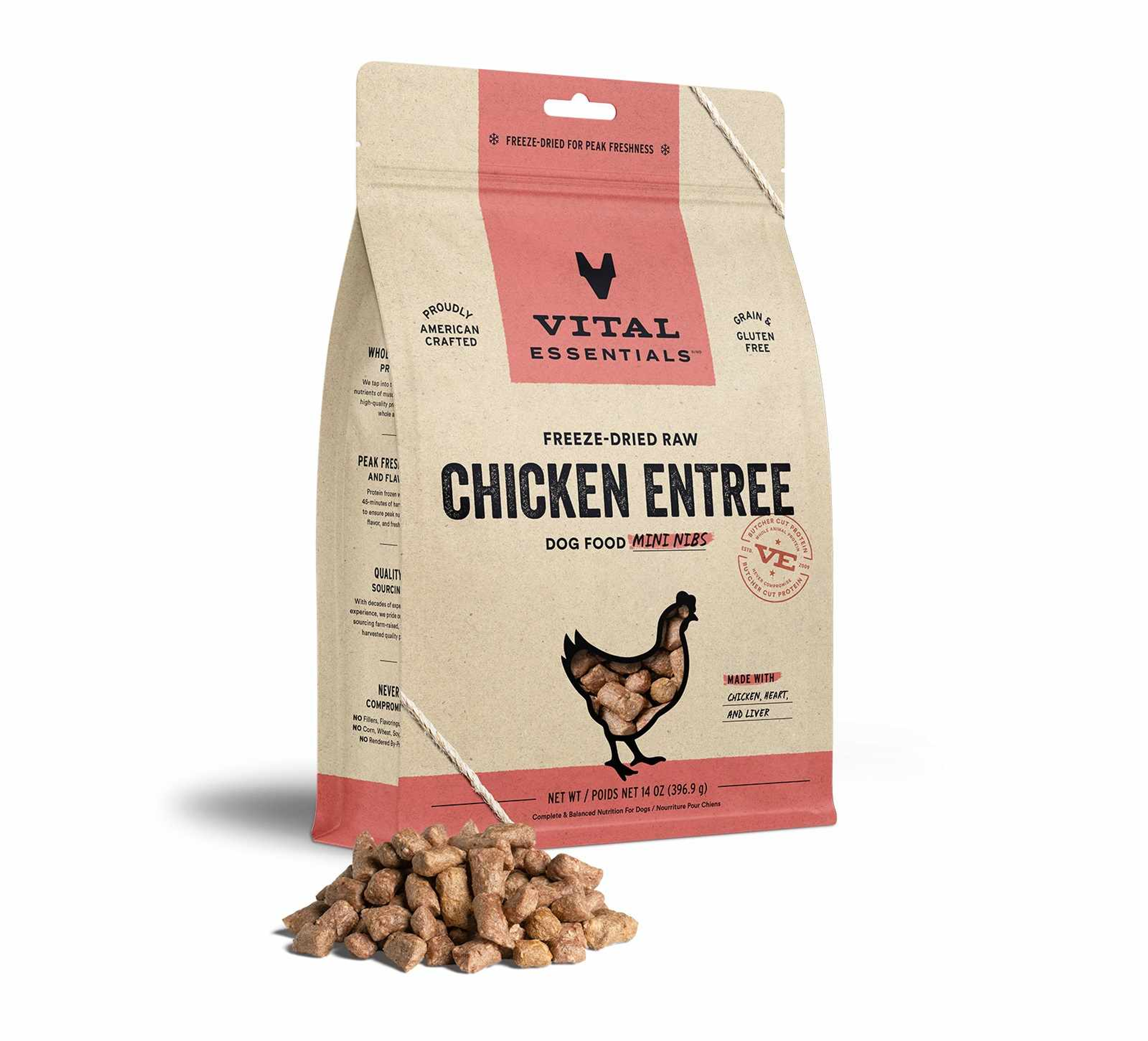 Vital Essentials(R) Freeze-Dried Raw Chicken Entree Dog Food Mini Nibs, Image 1