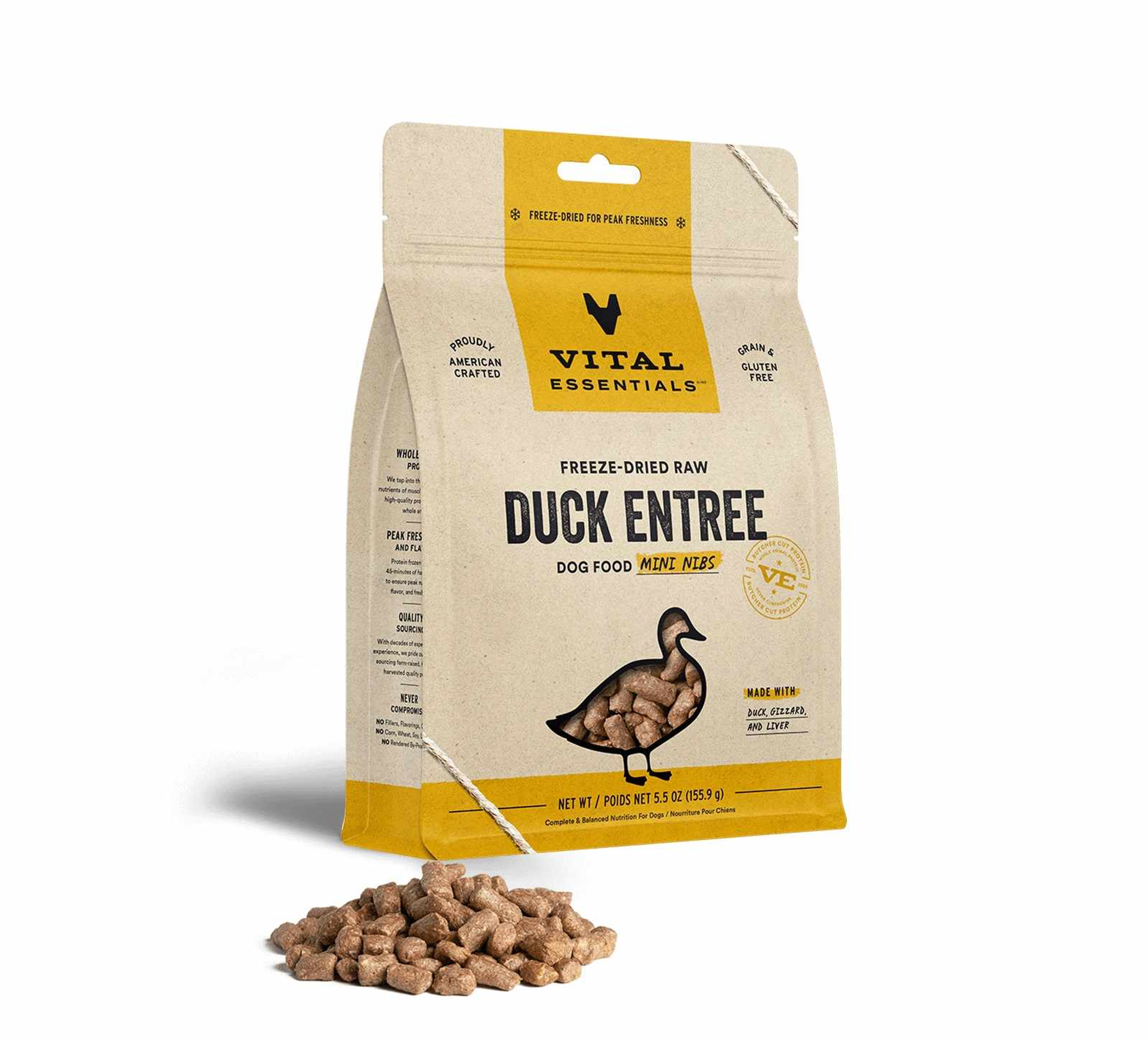 Vital Essentials(R) Freeze-Dried Raw Duck Entree Dog Food Mini Nibs, Image 1