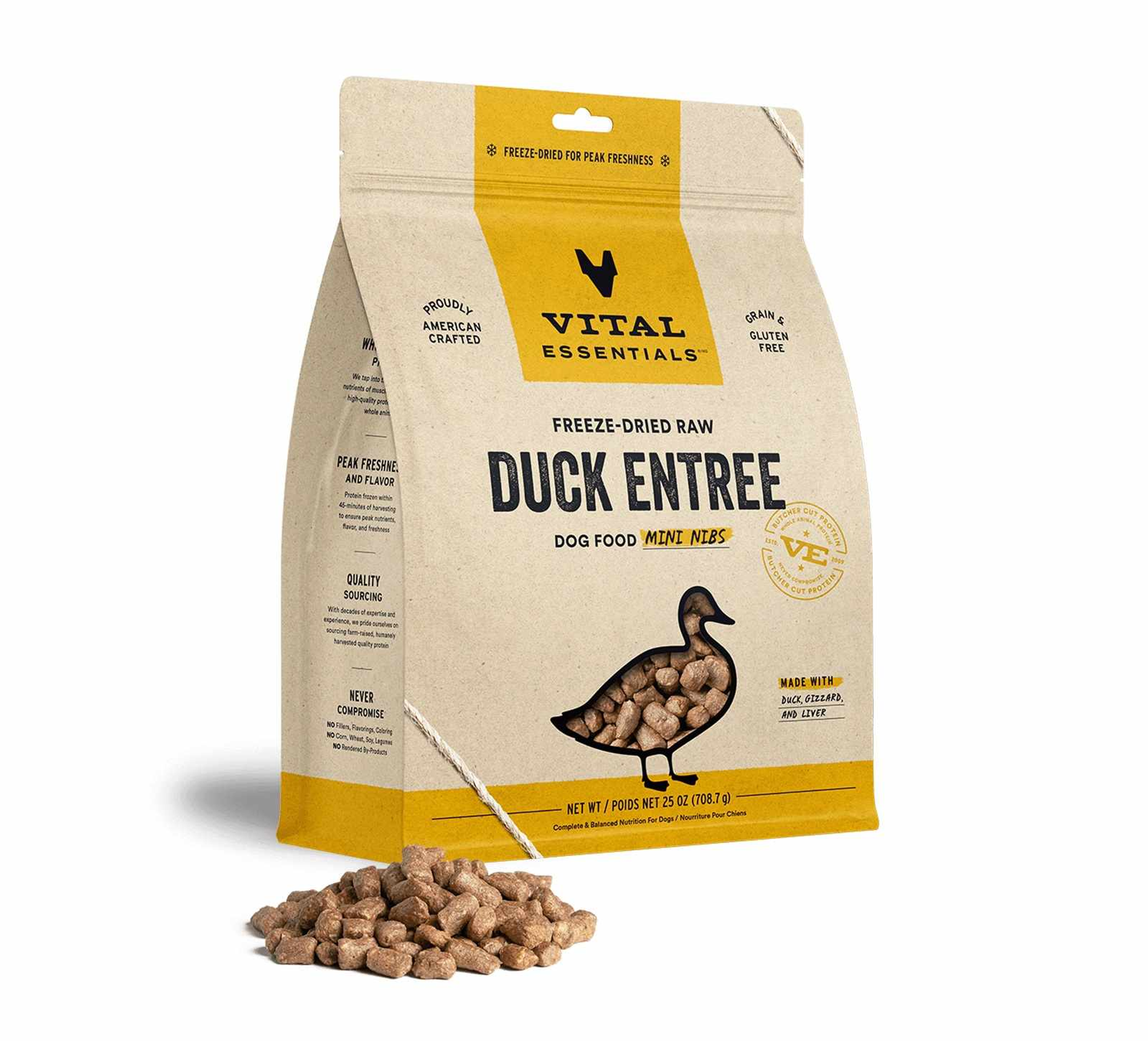 Vital Essentials(R) Freeze-Dried Raw Duck Entree Dog Food Mini Nibs, Image 1