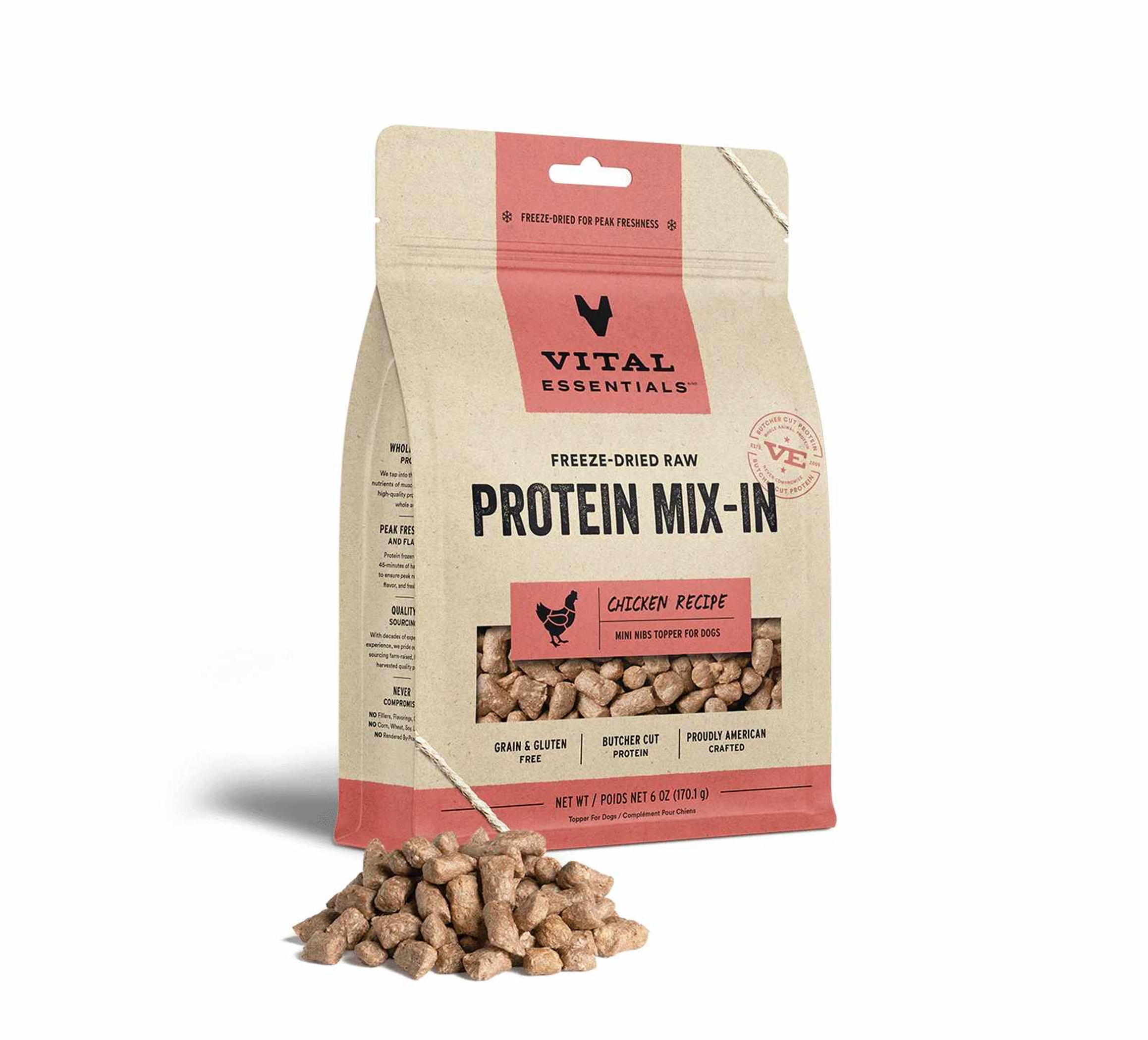 Vital Essentials(R) Freeze-Dried Raw Chicken Protein Mix-In Meal Topper for Dogs, Image 1