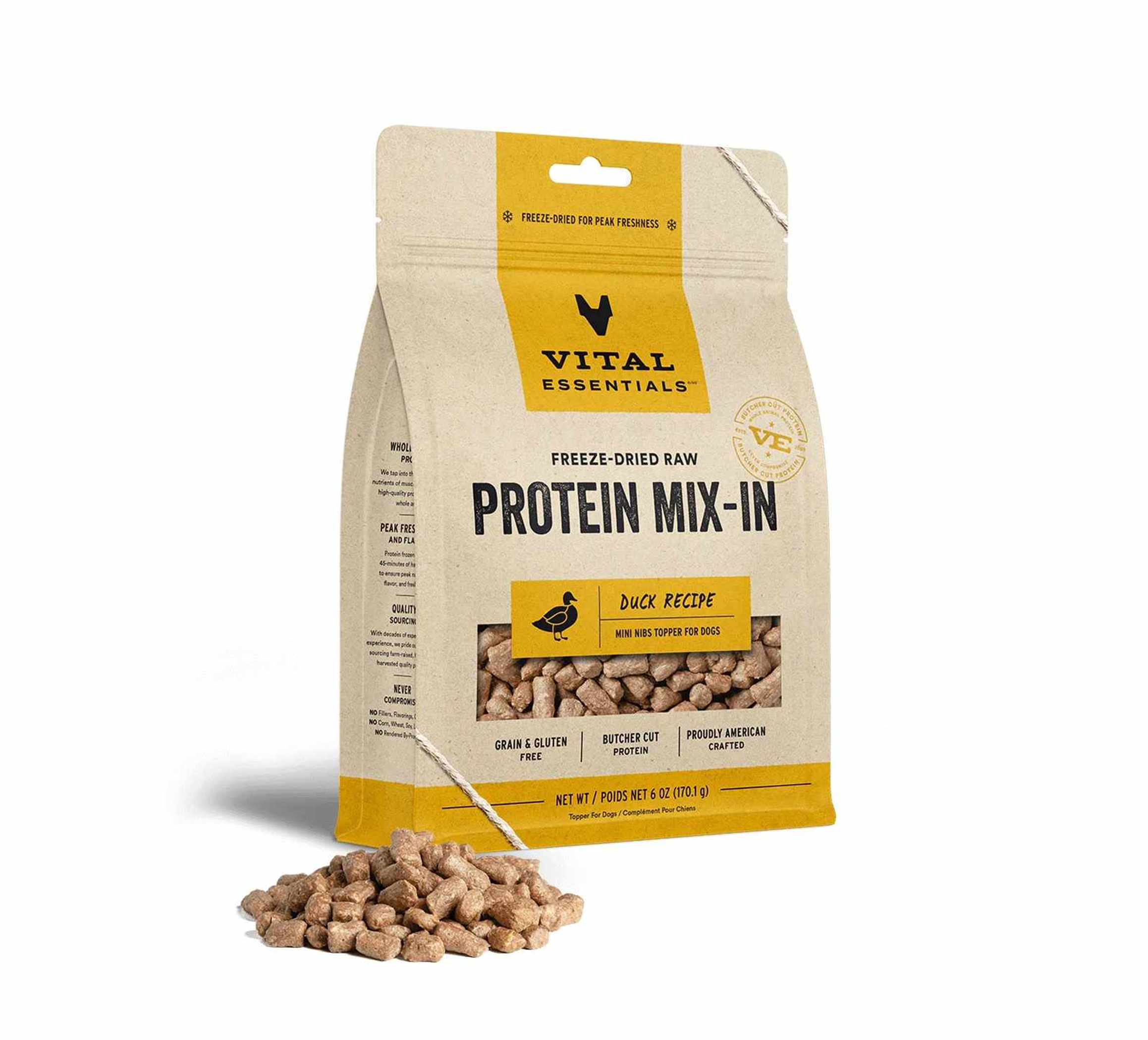 Vital Essentials(R) Freeze-Dried Raw Duck Protein Mix-In Meal Topper for Dogs Image 1