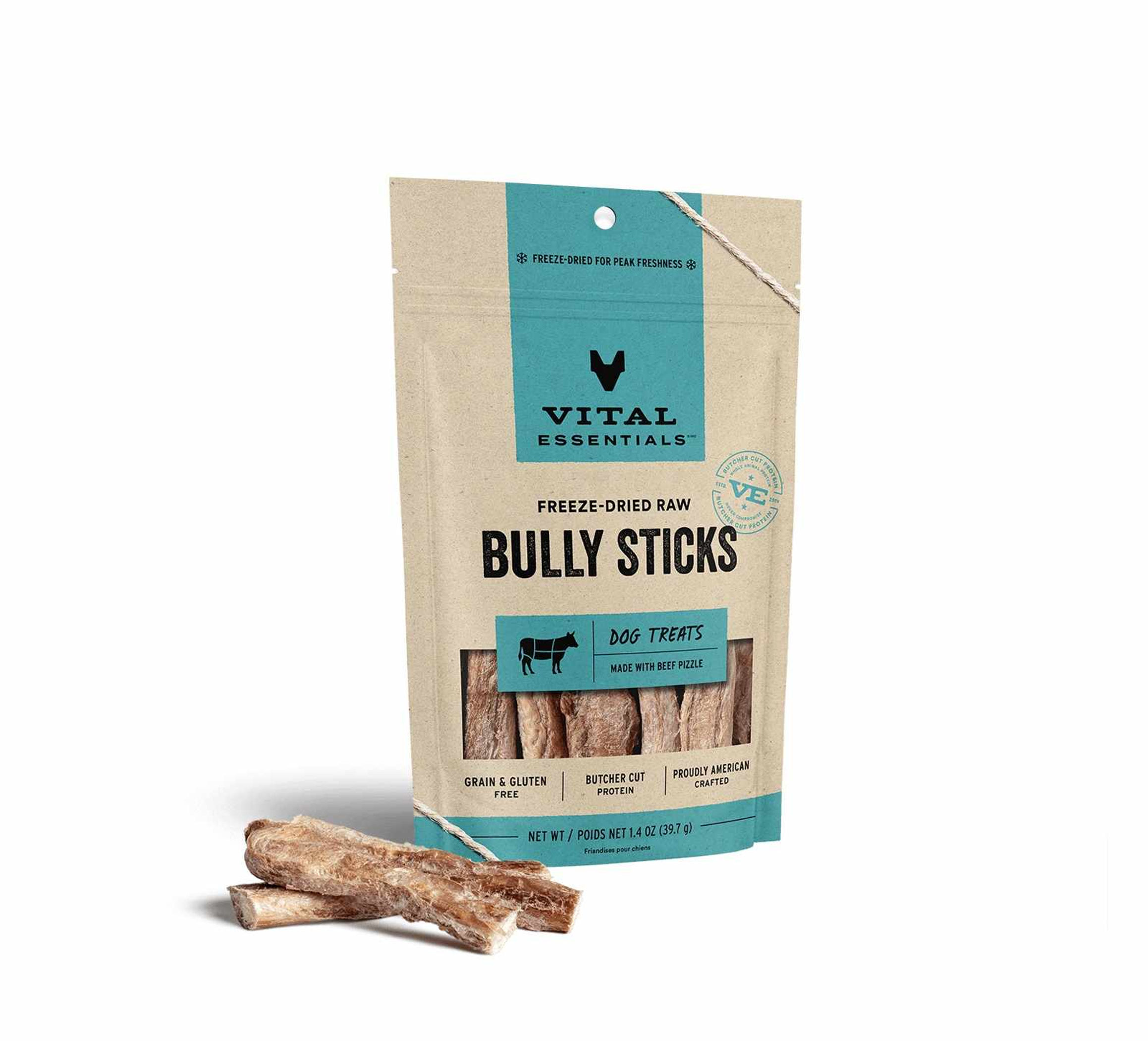 Vital Essentials(R) Freeze-Dried Bully Sticks Dog Treats, 1.4 oz Image 1