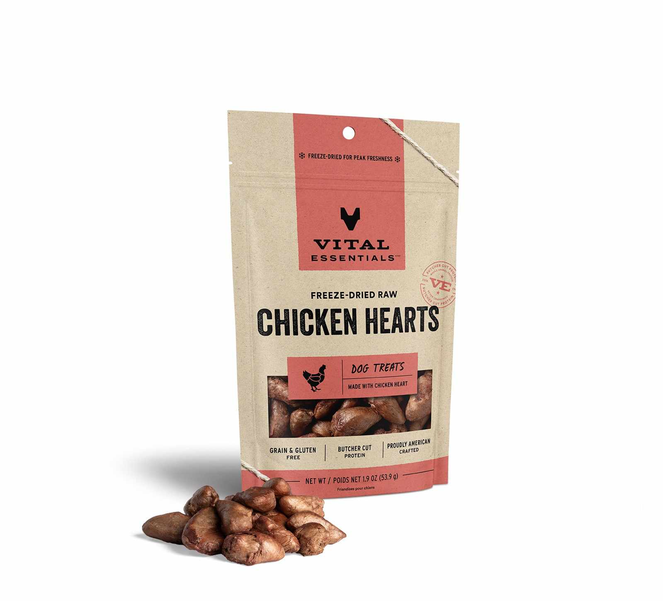 Vital Essentials(R) Freeze-Dried Chicken Hearts Dog Treats, Image 1