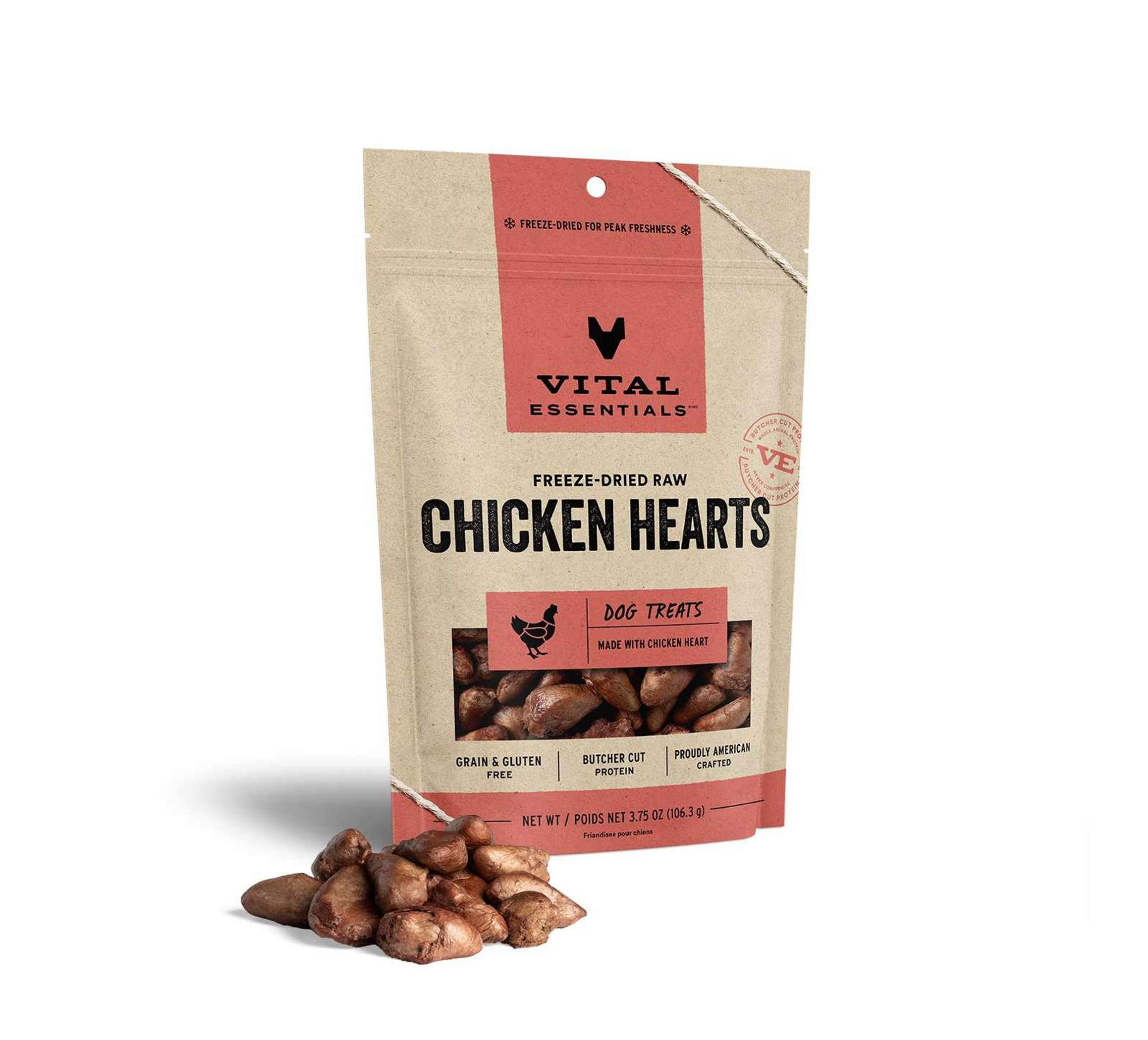 Vital Essentials(R) Freeze-Dried Chicken Hearts Dog Treats, Image 1