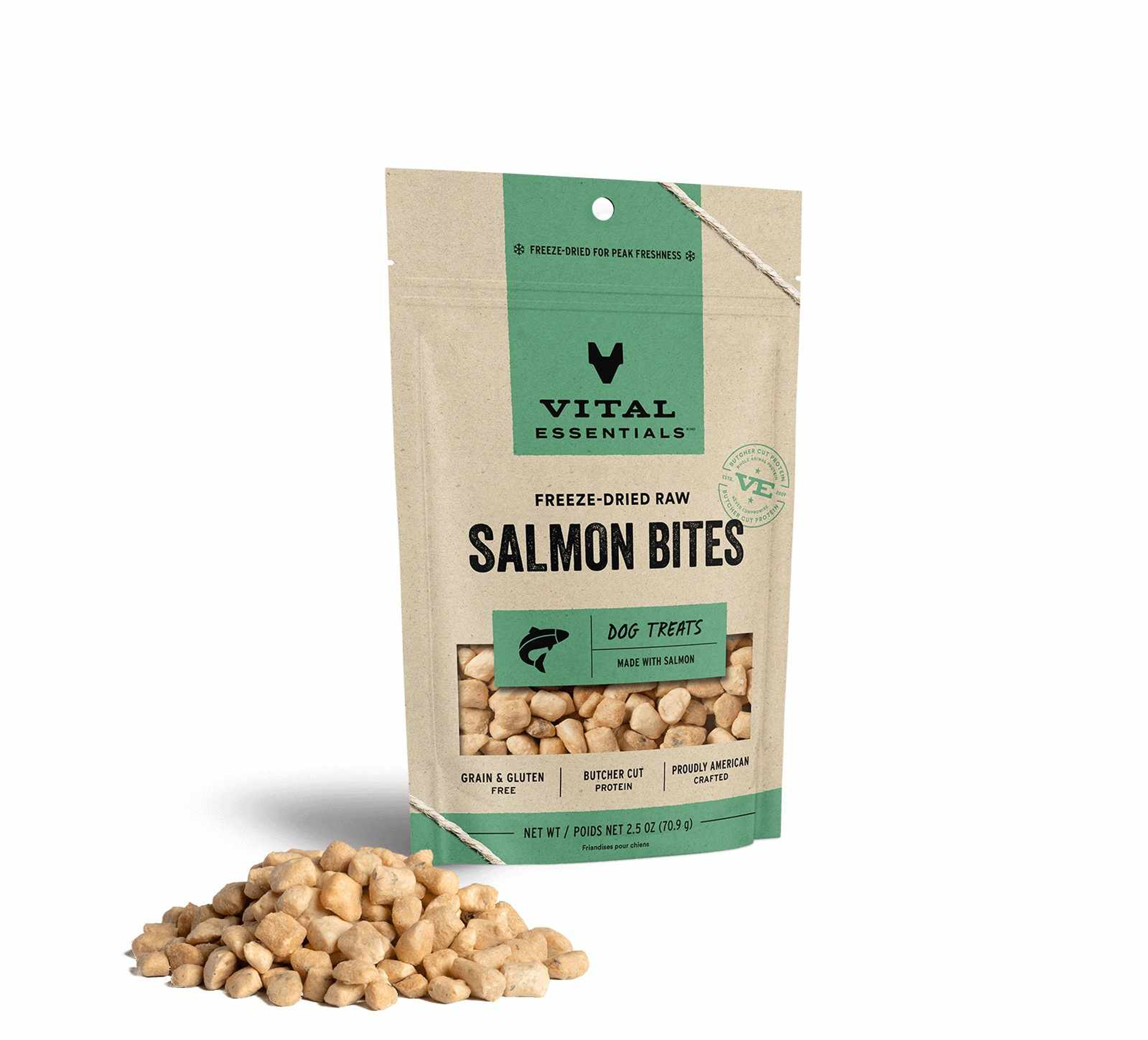 Vital Essentials(R) Freeze-Dried Raw Salmon Bites Dog Treats Image 1