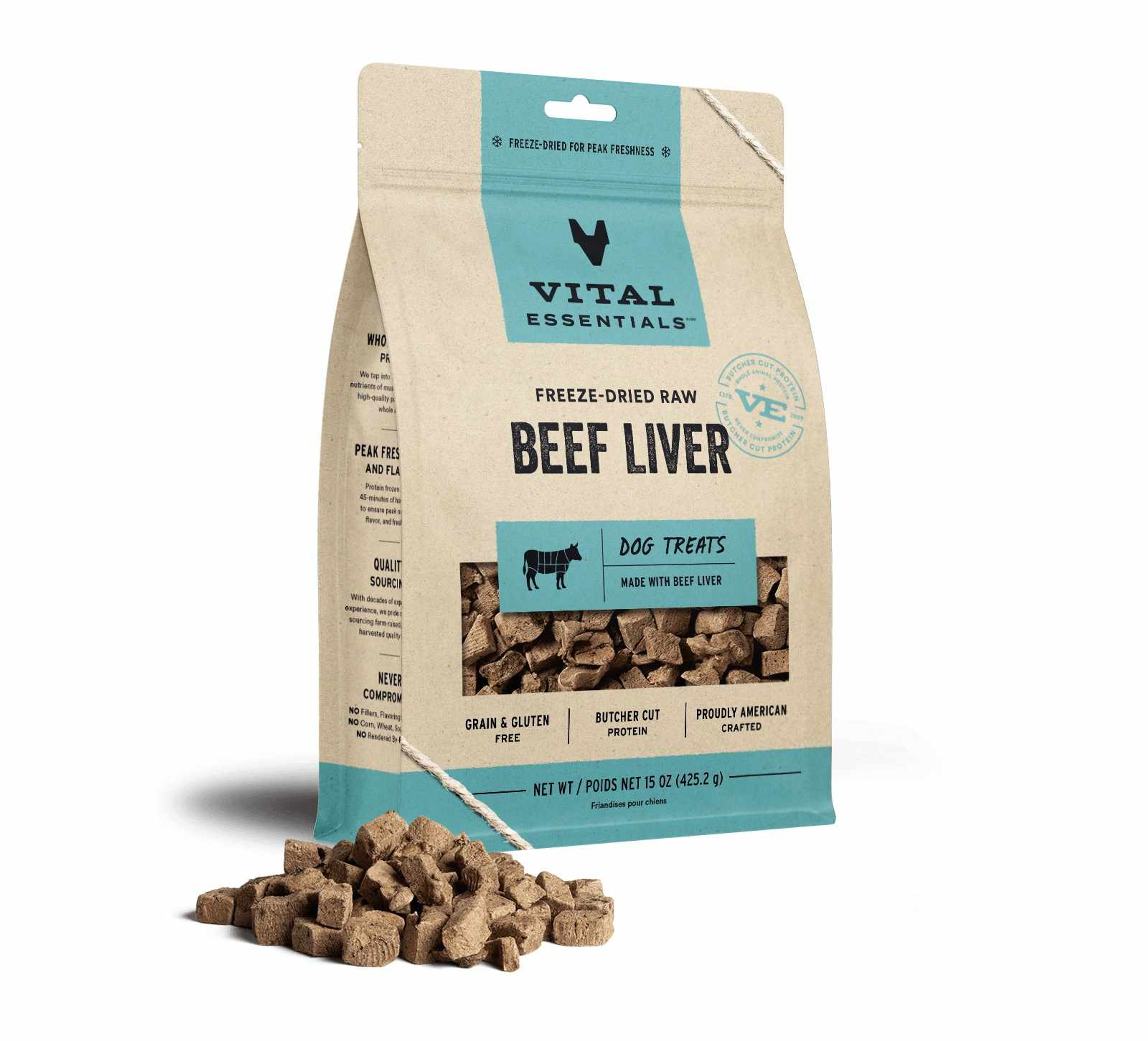 Vital Essentials(R) Freeze-Dried Raw Beef Liver Dog Treats, 15 oz Image 1