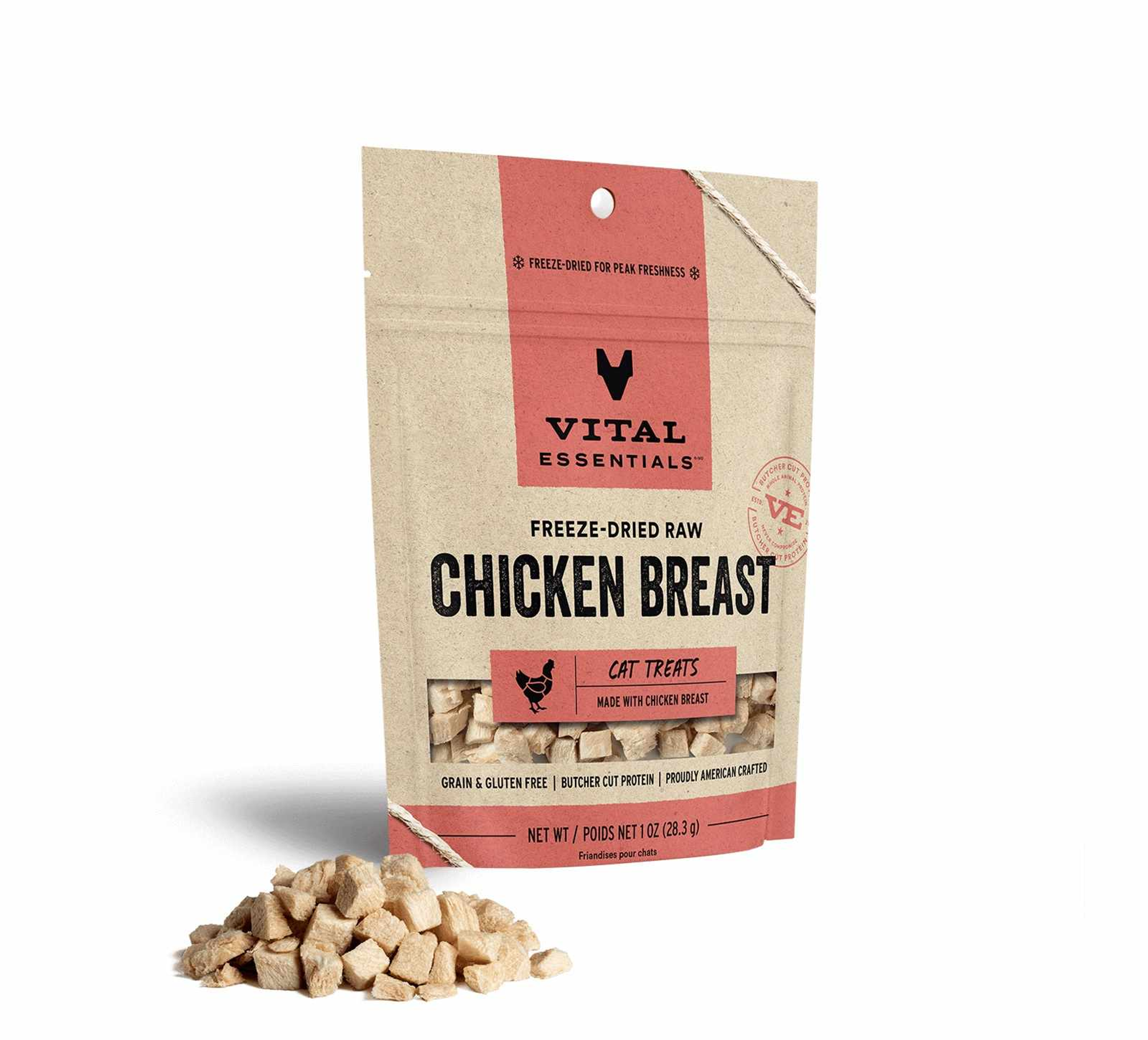 Vital Essentials(R) Freeze-Dried Chicken Breast Cat Treats, 1 oz Image 1