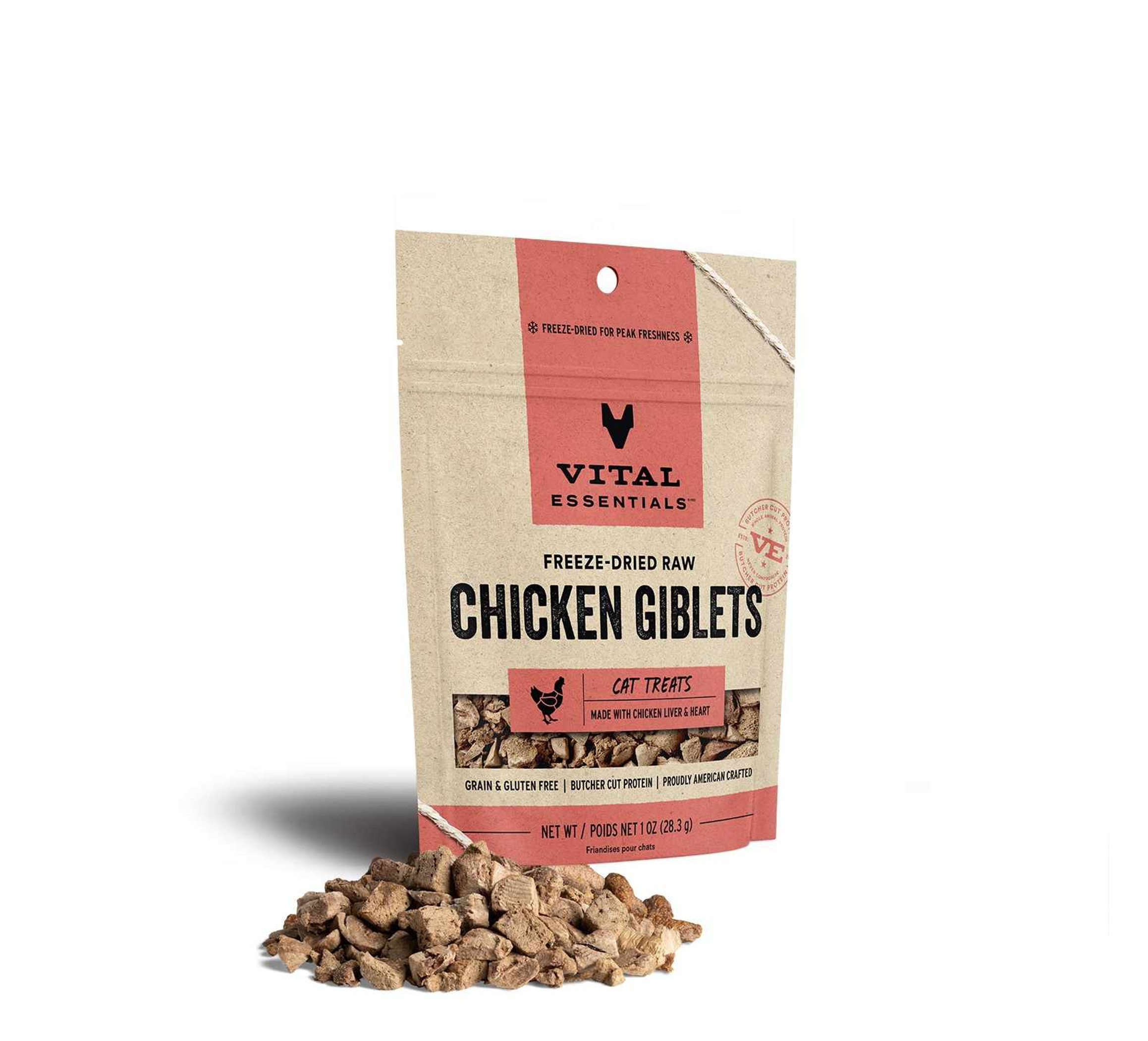 Vital Essentials(R) Freeze-Dried Chicken Giblets Cat Treats, 1 oz Image 1