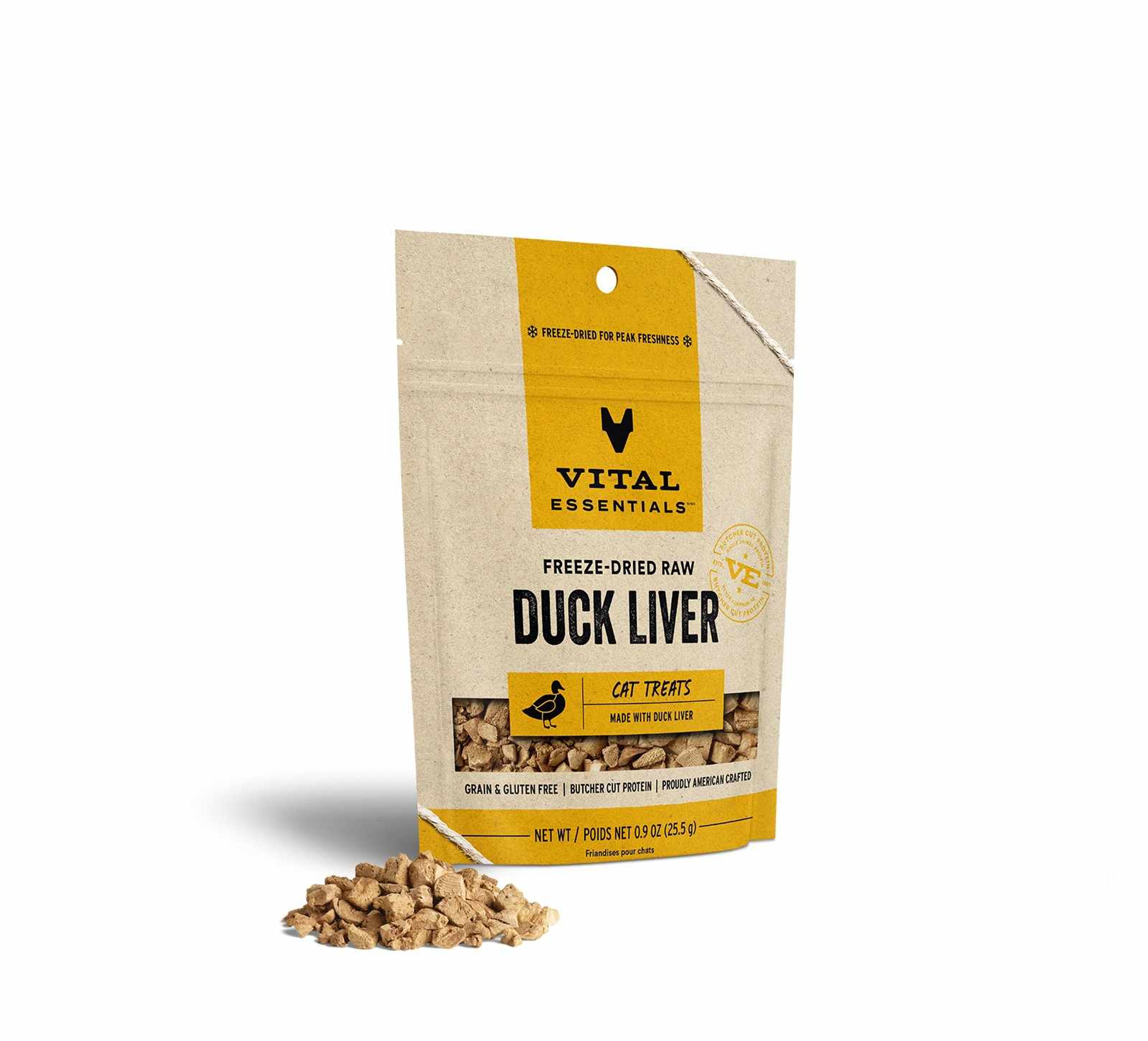Vital Essentials(R) Freeze-Dried Duck Liver Cat Treats, 0.9 oz Image 1