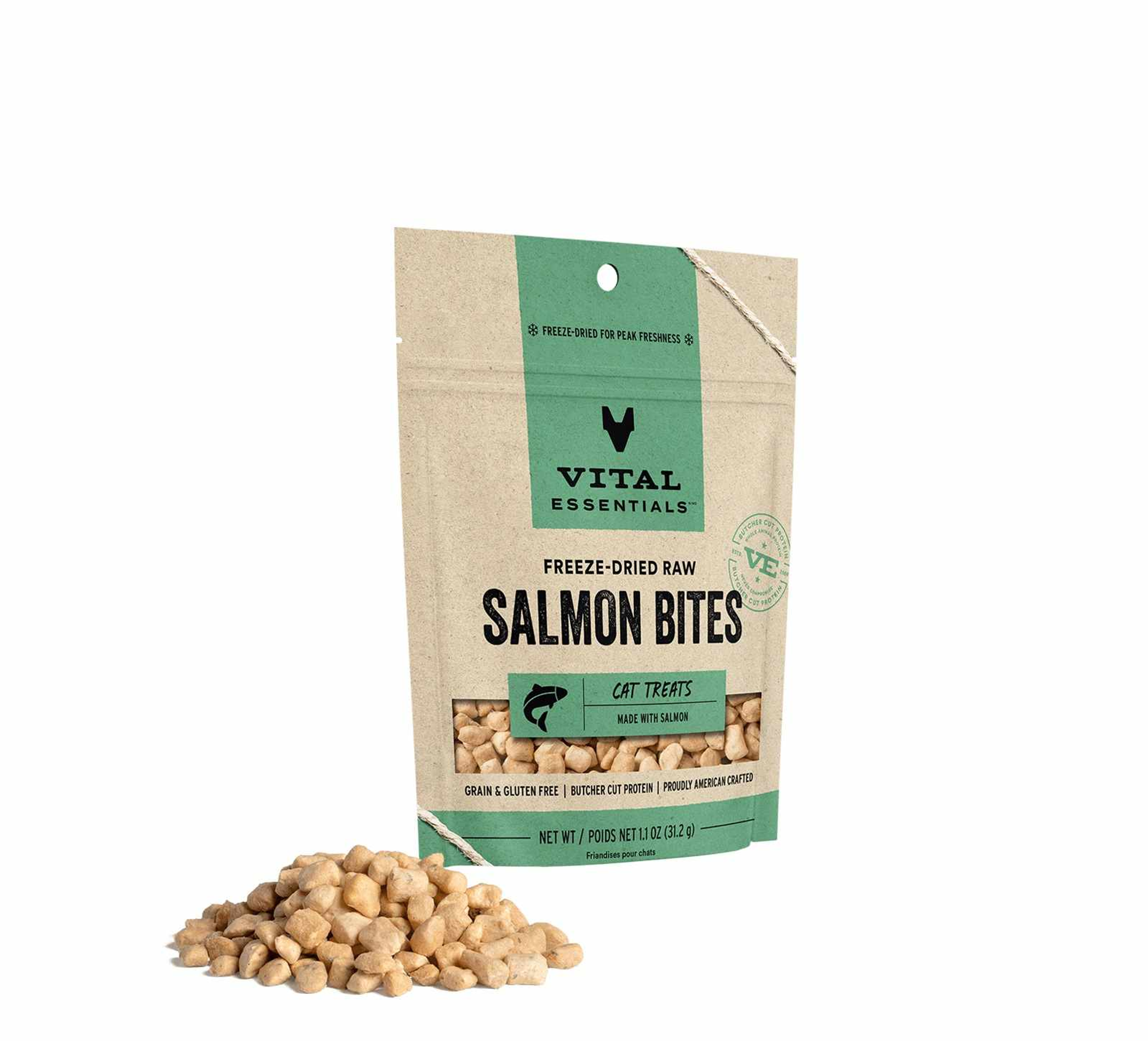Vital Essentials(R) Freeze-Dried Salmon Bites Cat Treats, 1.1 oz Image 1