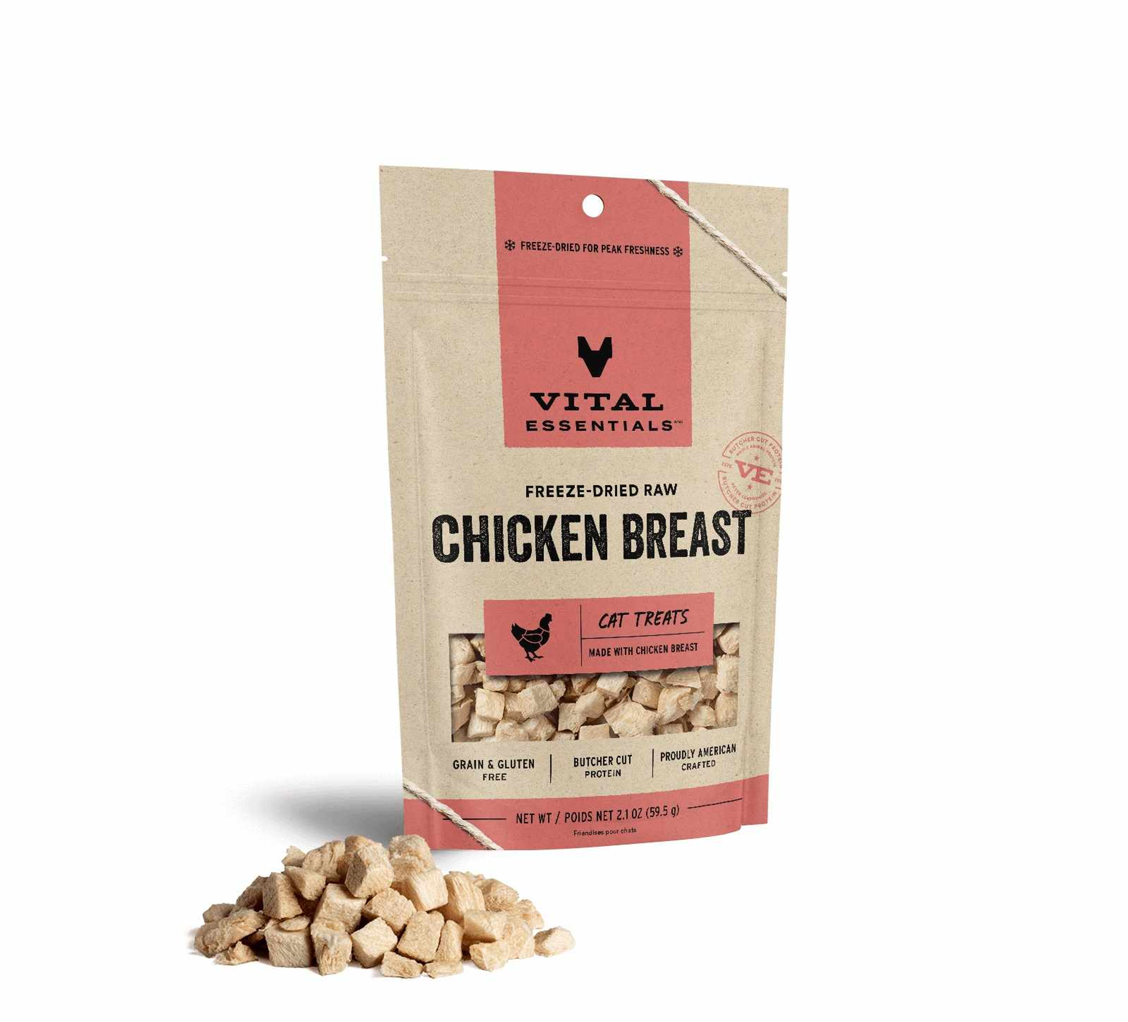 Vital Essentials(R) Freeze-Dried Raw Chicken Breast Cat Treats, 2.1 oz Image 1