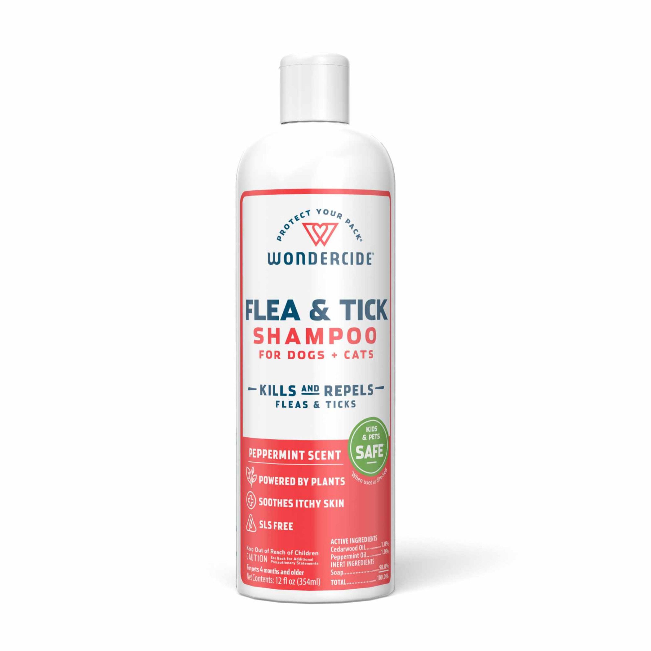 Wondercide Flea & Tick Shampoo for Dogs + Cats - 12oz. liquid shampoo - Peppermint Image 1