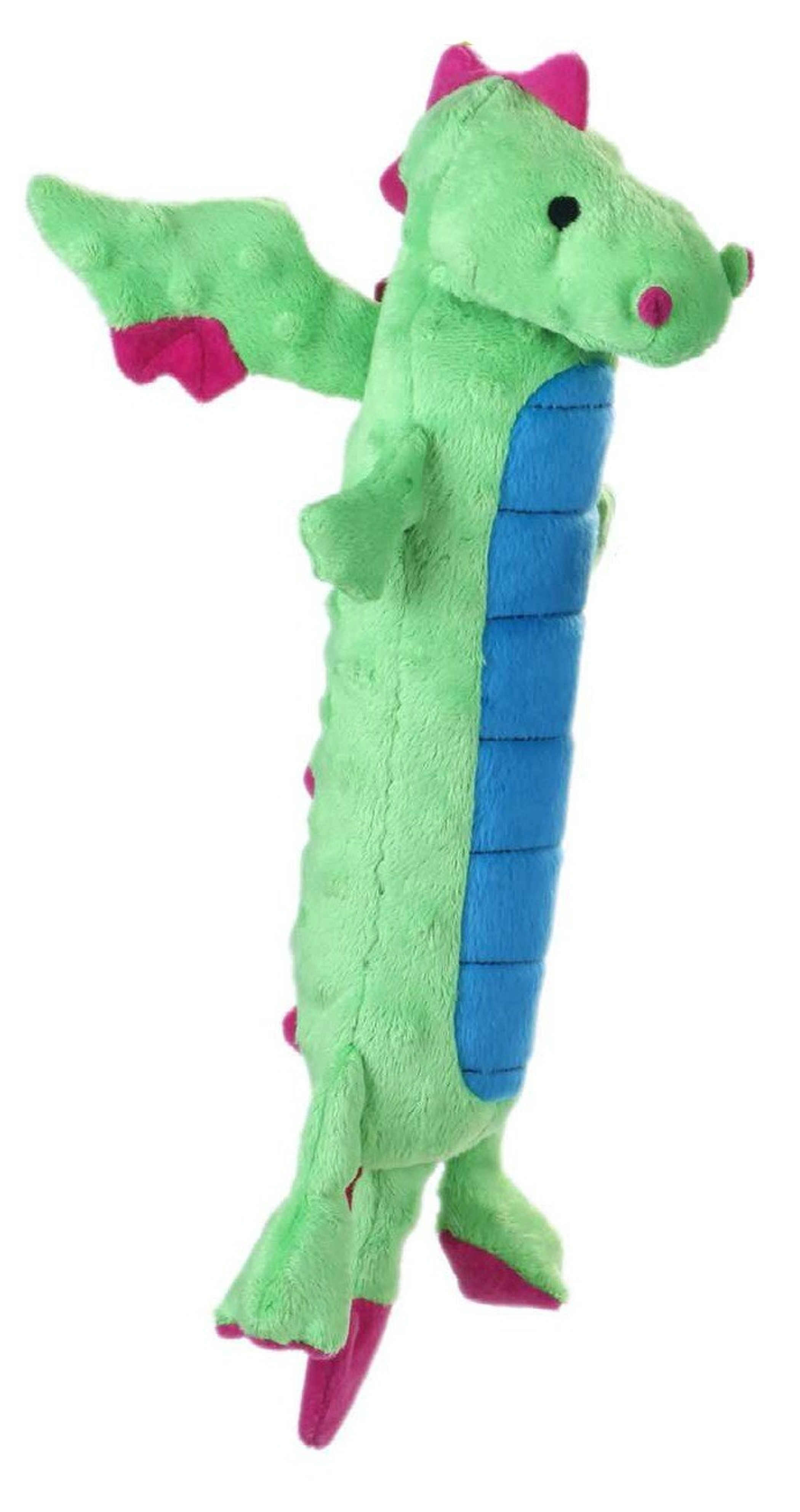 goDog Skinny Dragons w/Chew Guard Plush Dog Toy Green Large Image 1
