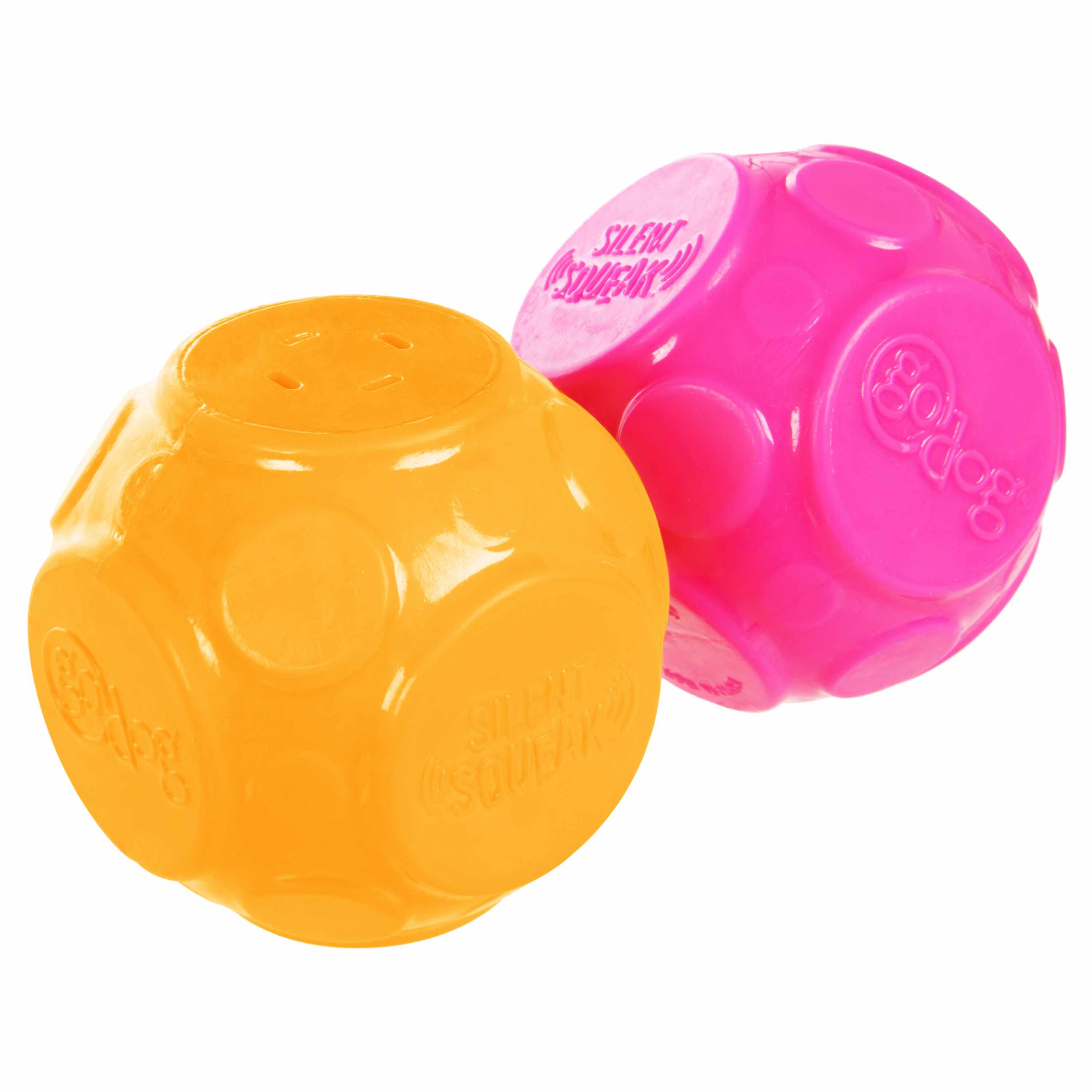 goDog Silent Squeaker Ball Dog Toy 2pk Image 1