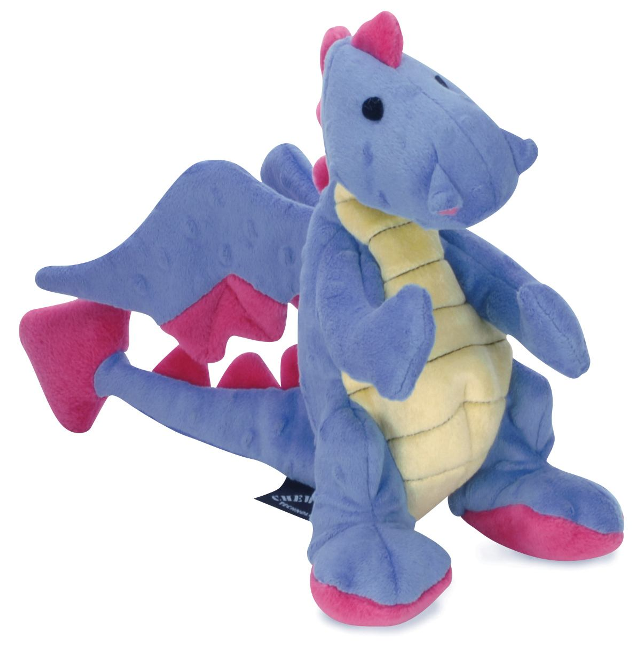 goDog Dragon w/Chew Guard Periwinkle Plush Dog Toy Image 1