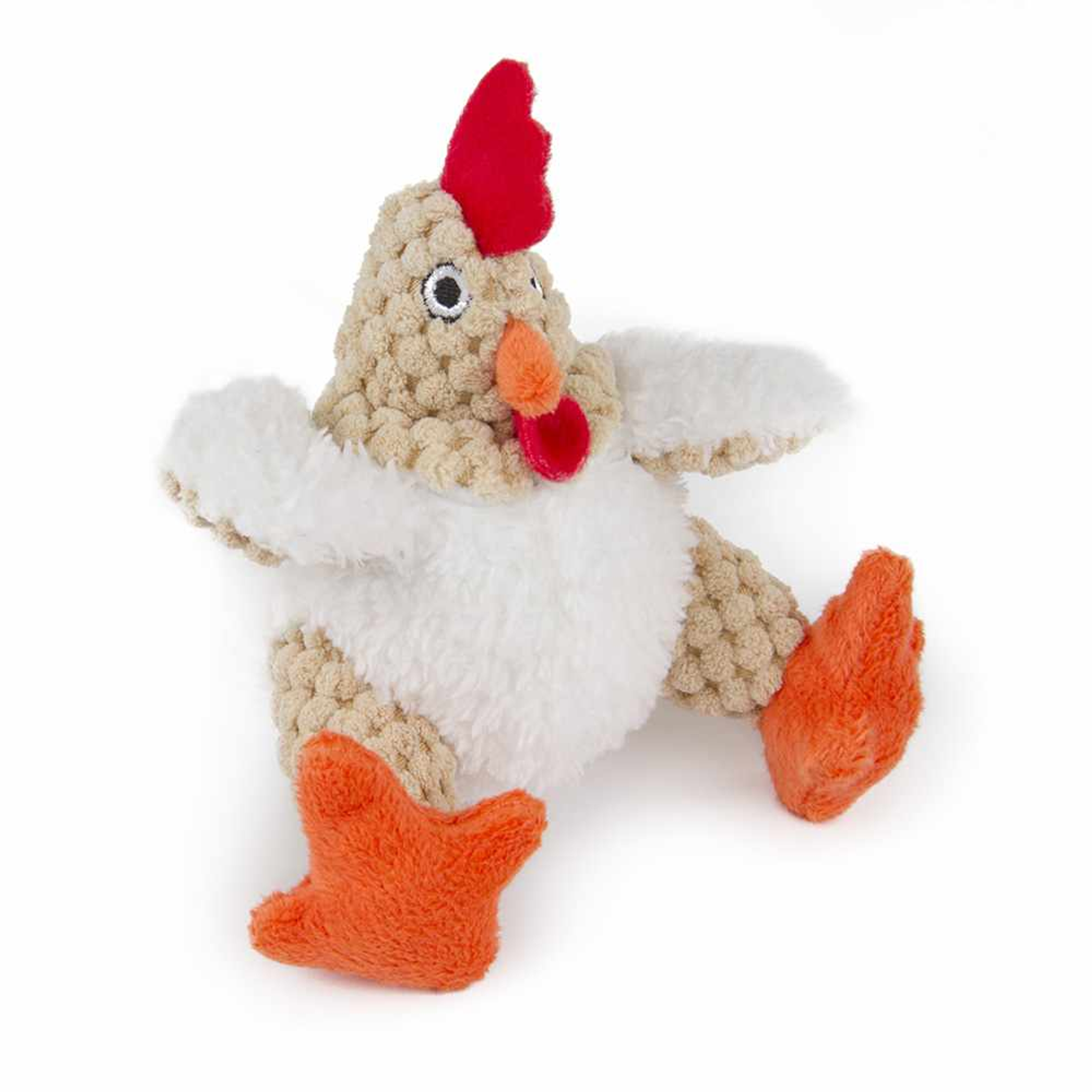 goDog Just For Me Fat White Rooster w/Chew Guard Plush Dog Toy Image 1