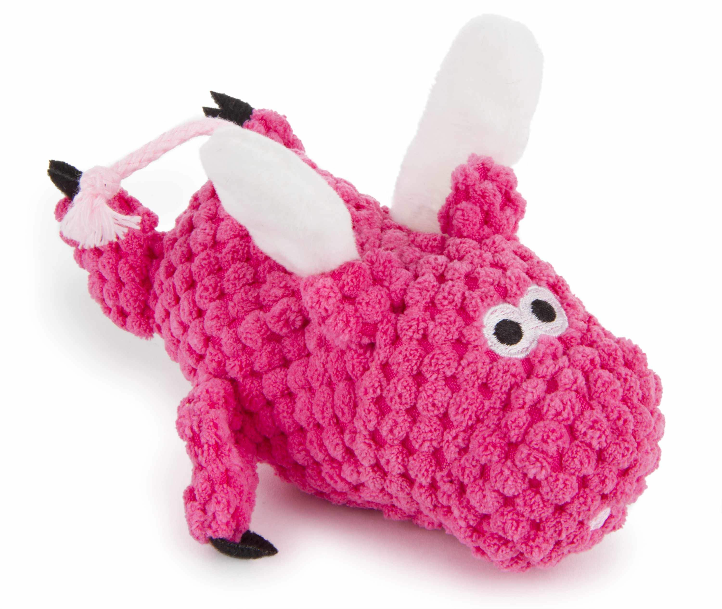 goDog Checkers Just For Me Flying Pig Squeaky Plush Dog Toy Mini Image 1