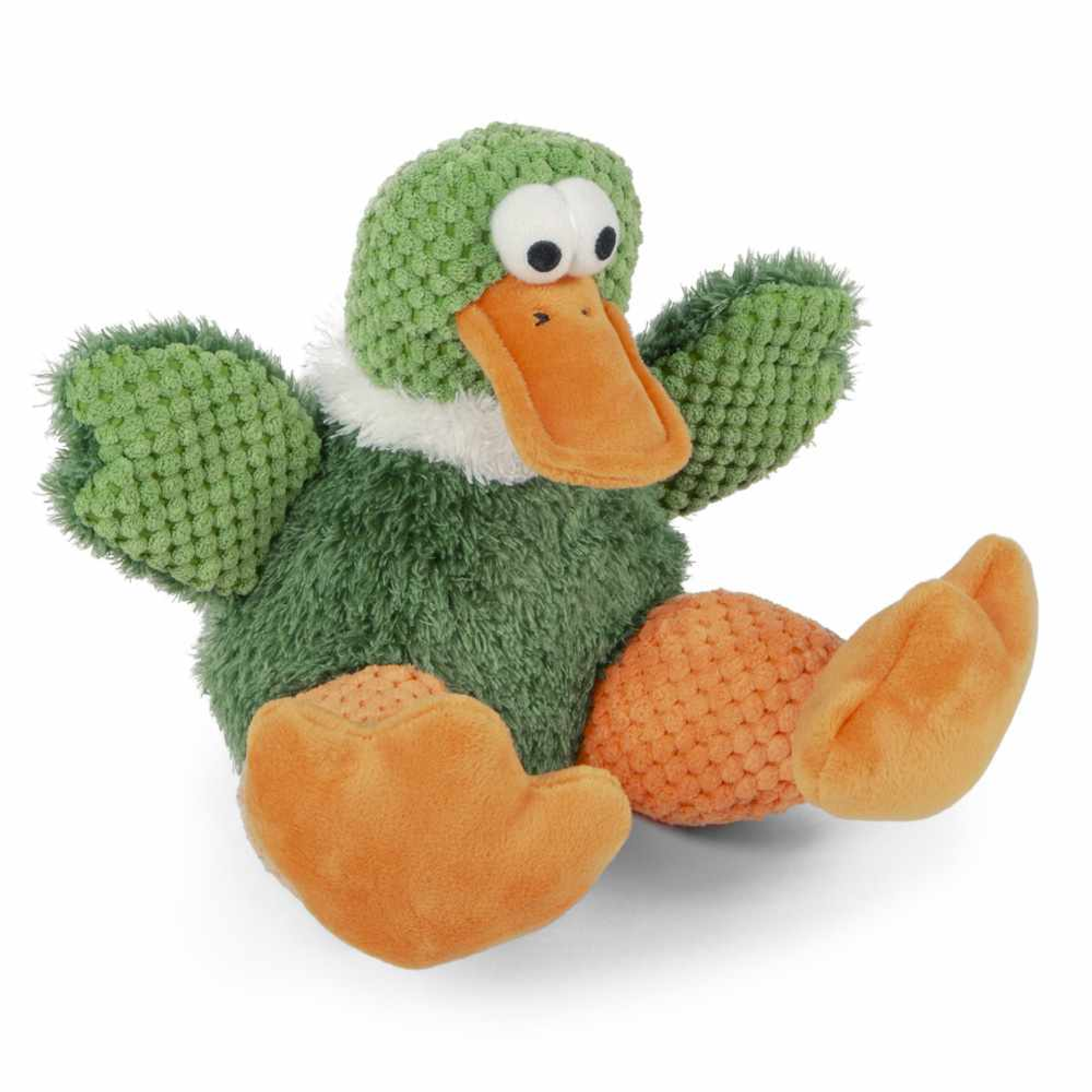 goDog Checkers Sitting Duck w/Chew Guard Plush Dog Toy Large Image 1