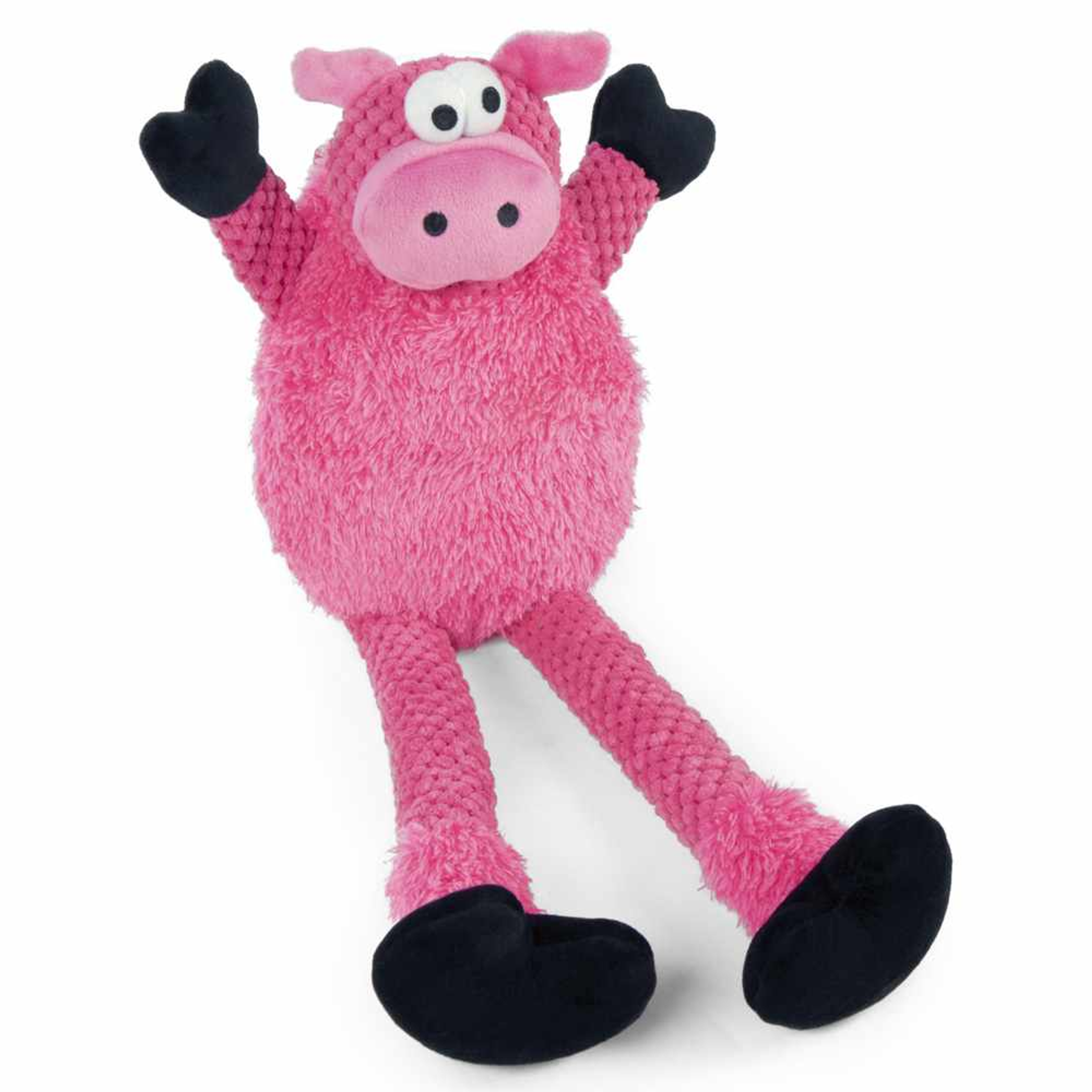 goDog Checkers Skinny Pig w/Chew Guard Plush Dog Toy Image 1