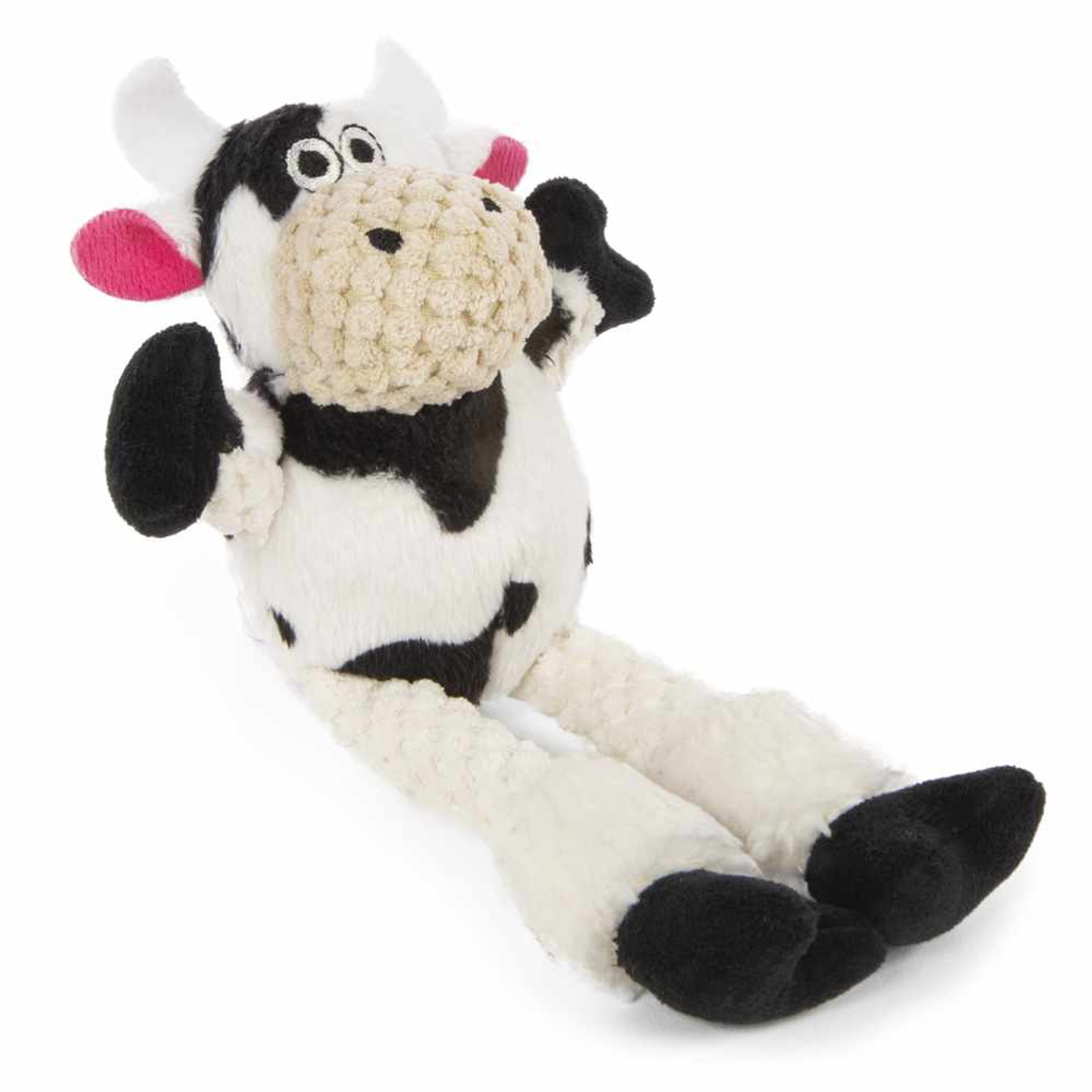goDog Just For Me Checkers Skinny Cow w/Chew Guard Plush Dog Toy Image 1