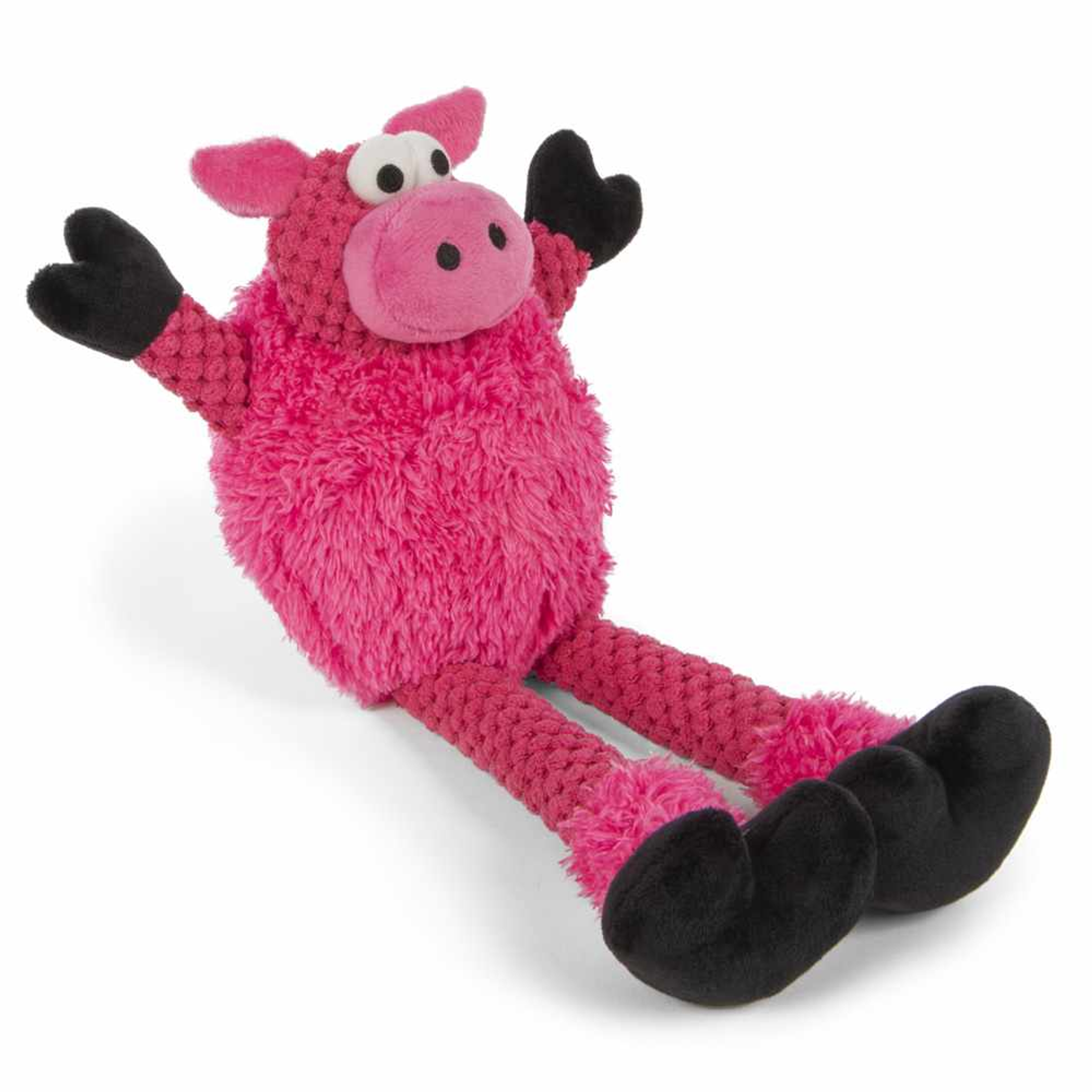goDog Checkers Skinny Pig w/Chew Guard Plush Dog Toy Image 1