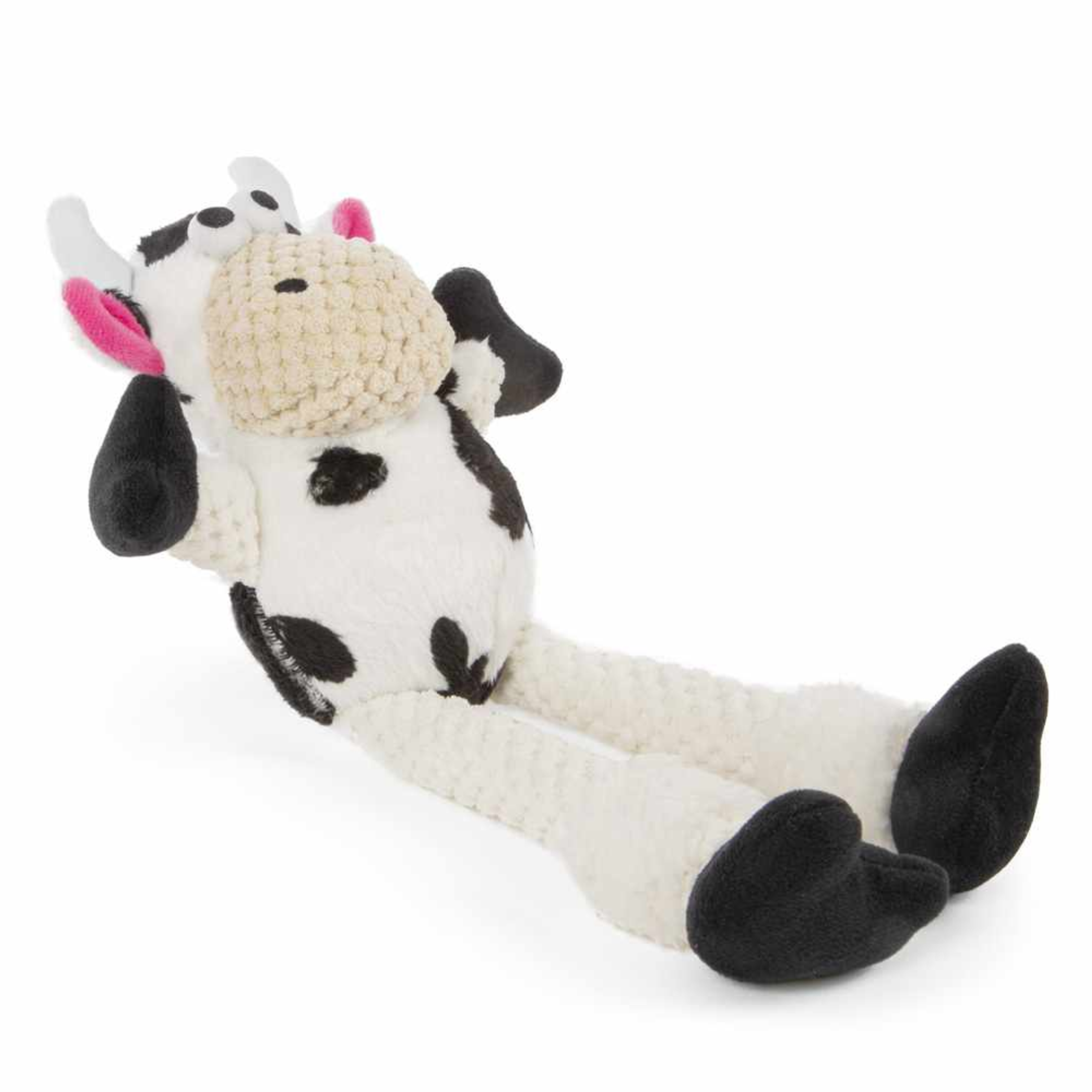 goDog Checkers Skinny Cow w/Chew Guard Plush Dog Toy Small Image 1
