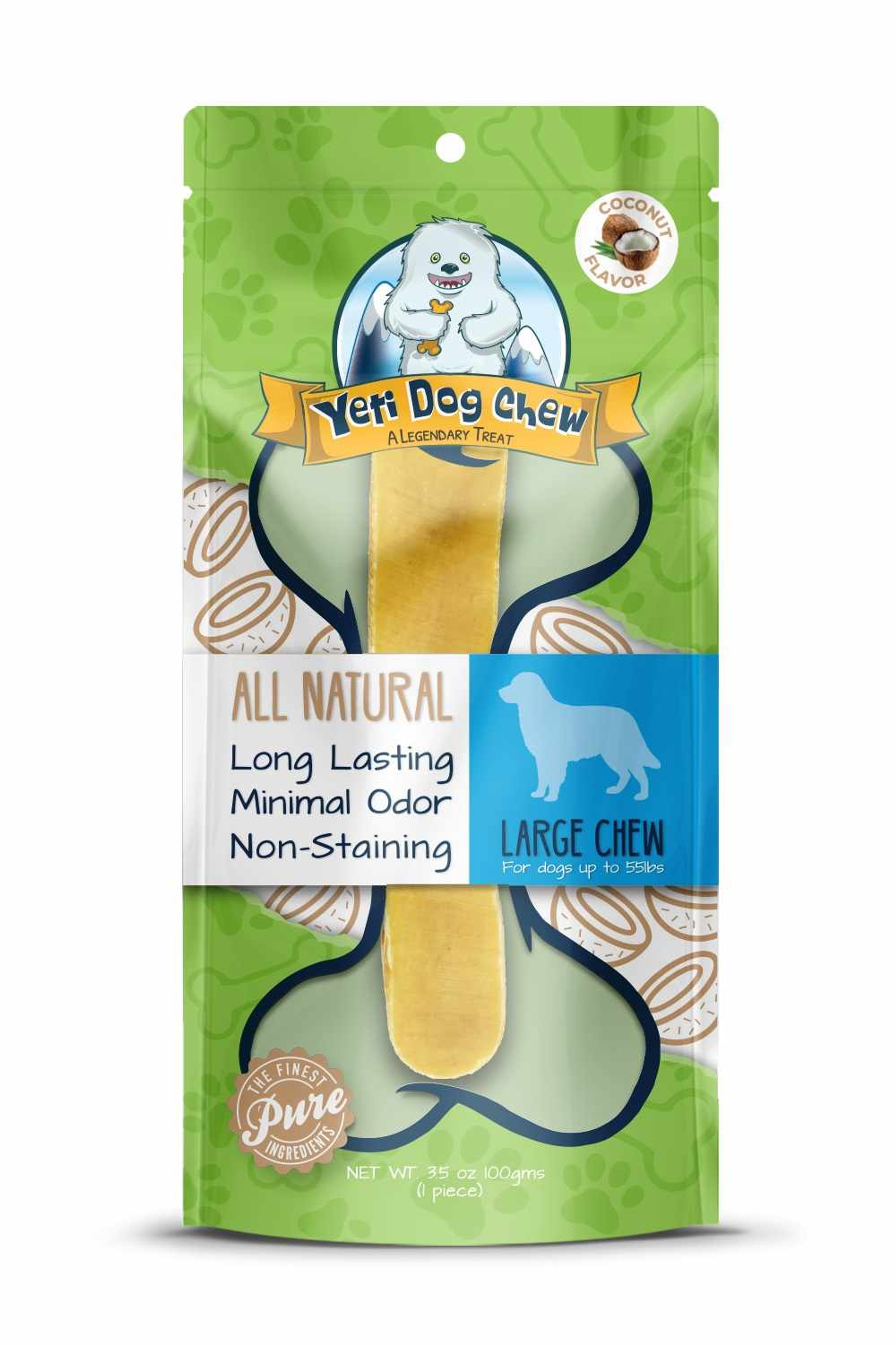 Yeti Dog Chews Coconut Large Chews 1 piece 3.5oz Image 1