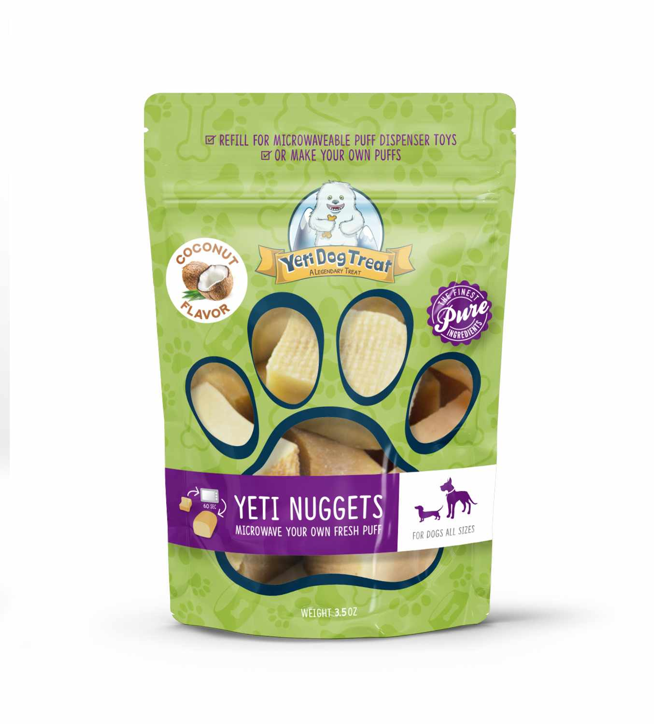 Yeti Dog Nuggets Coconut Flavored 6 pieces 3.5oz Image 1