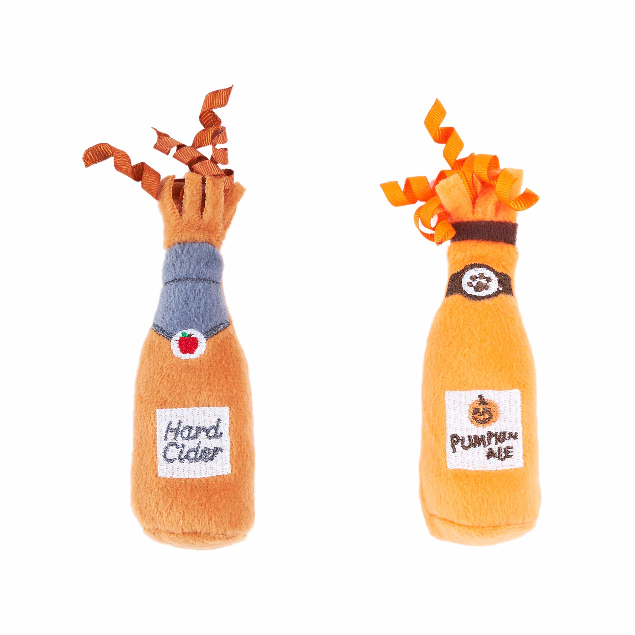ZippyClaws Halloween Catnip Crusherz Hard Cider & Pumpkin Ale Cat Toy 2pk Image 1