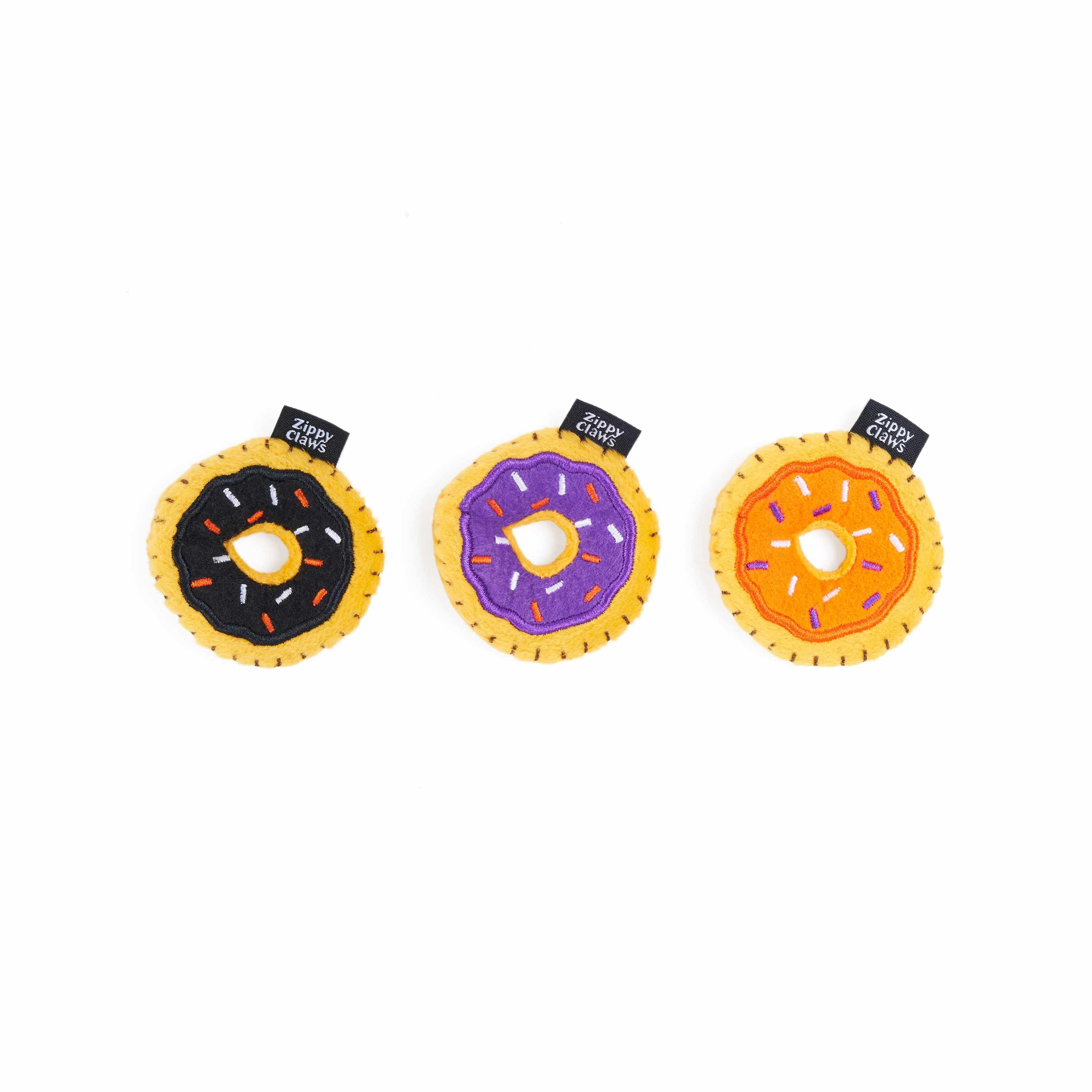 ZippyClaws Halloween Mini Donutz Cat Toy 3pk Image 1