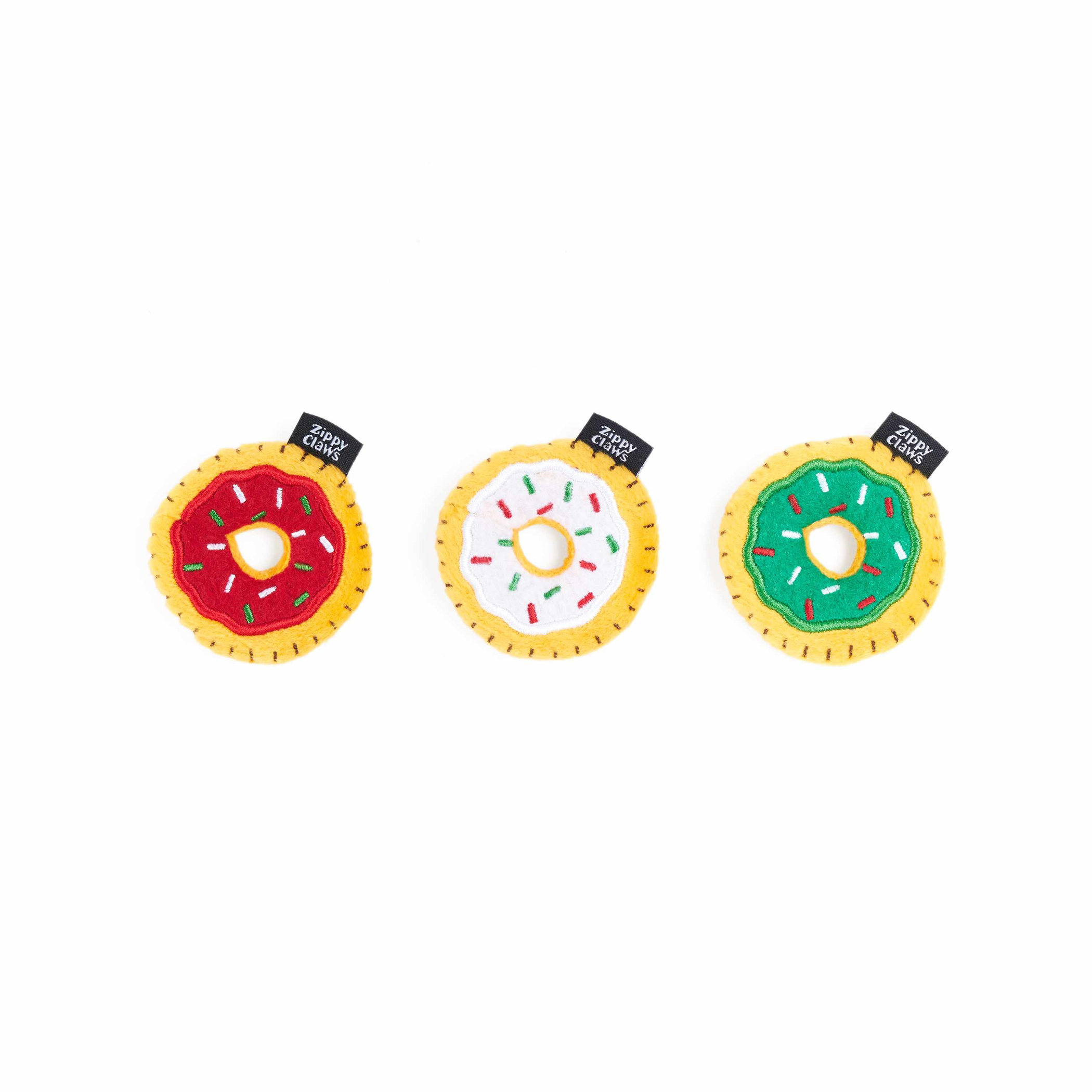 ZippyClaws Holiday Mini Donutz Cat Toy 3pk Image 1