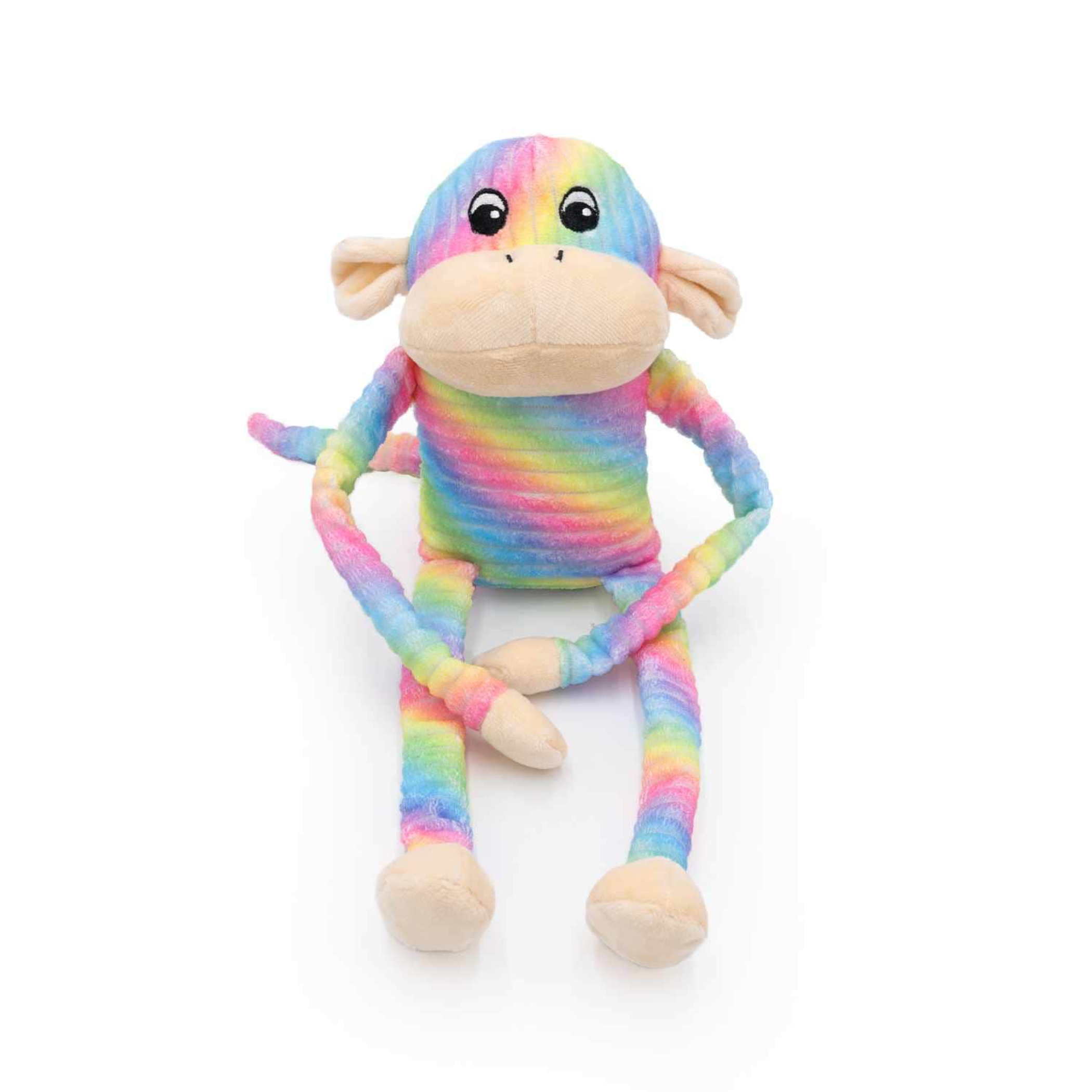 ZippyPaws Spencer the Crinkle Monkey - Large Rainbow Image 1