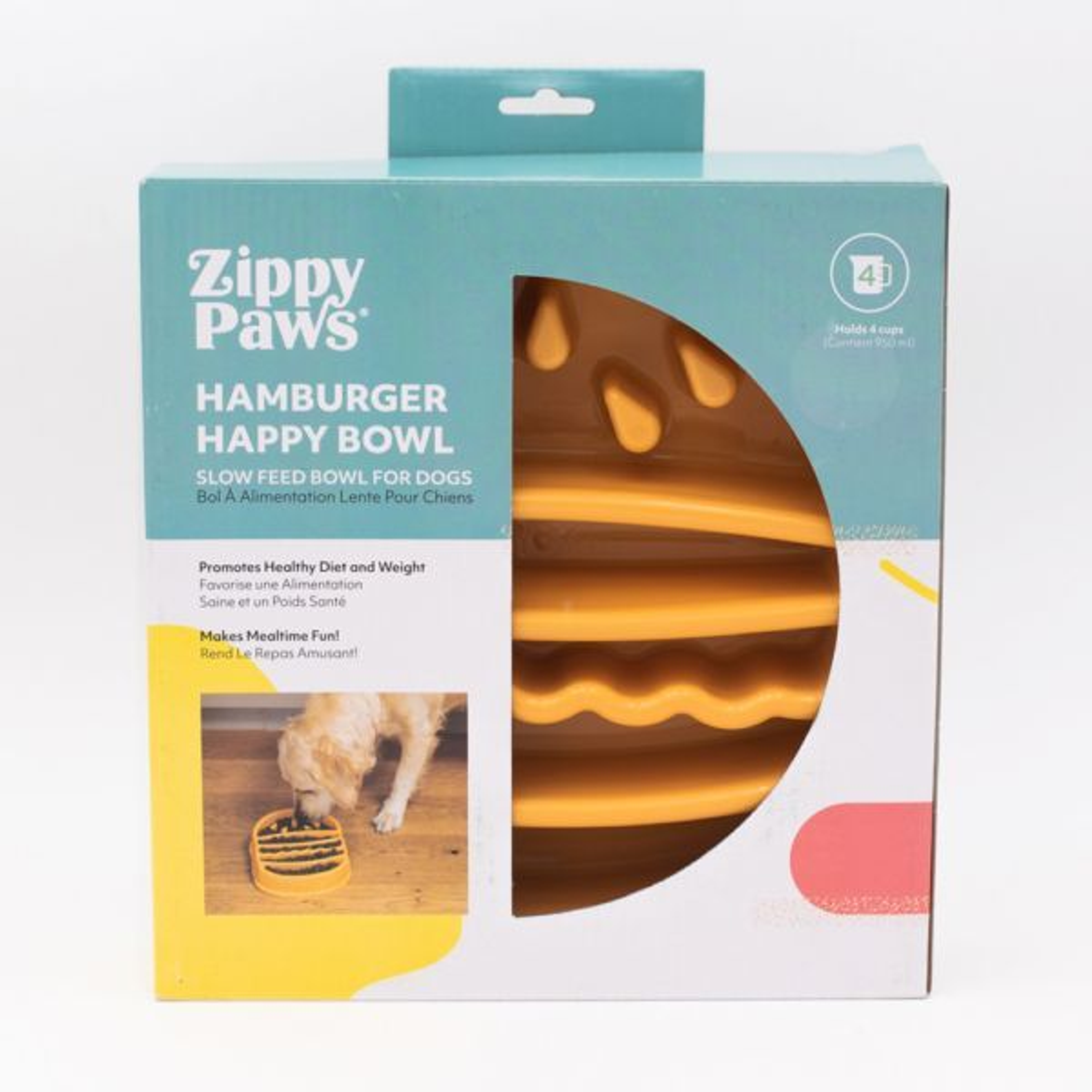 ZippyPaws Happy Bowls - Hamburger Image 1