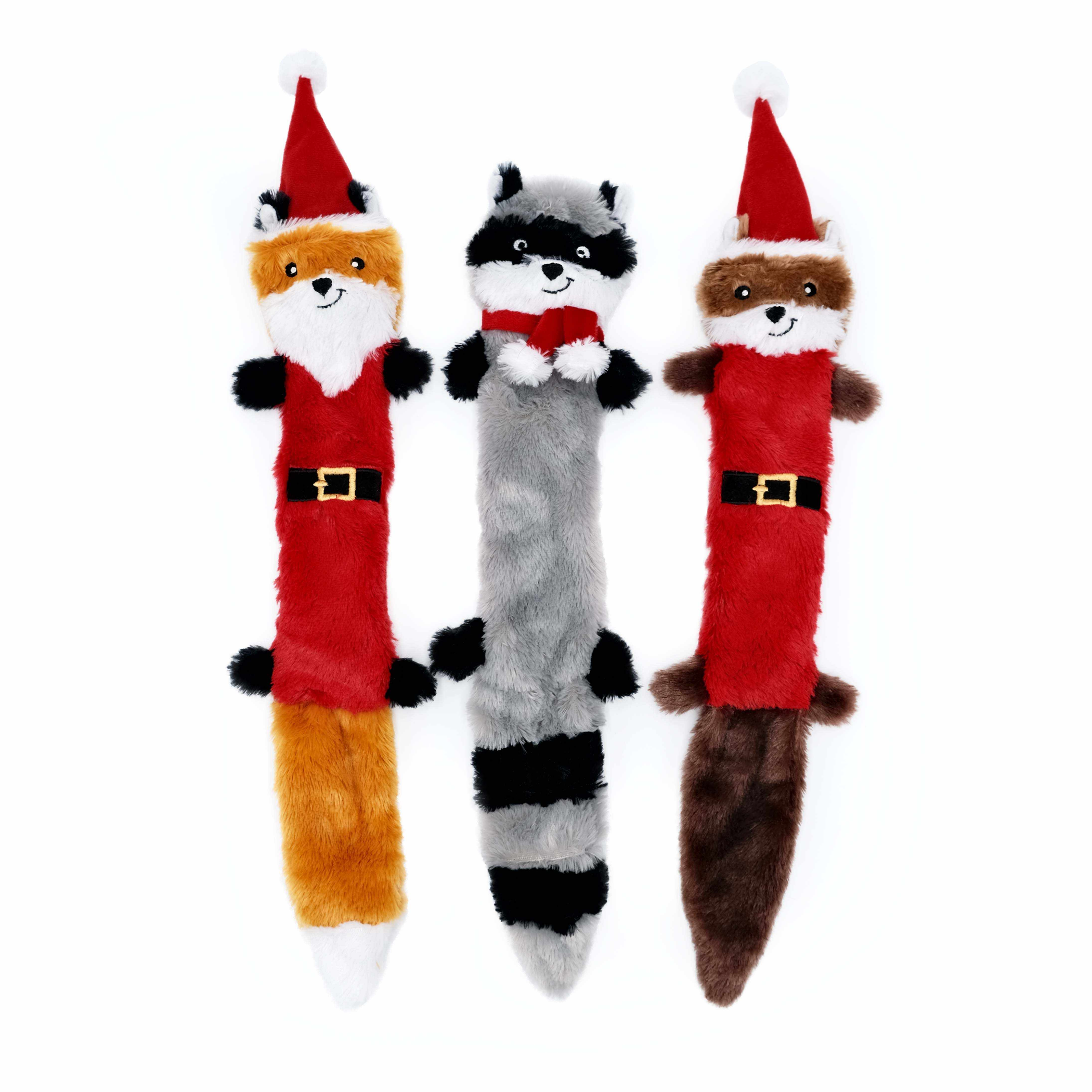 ZippyPaws Holiday Skinny Peltz Plush Dog Toy Large 3pk Image 1