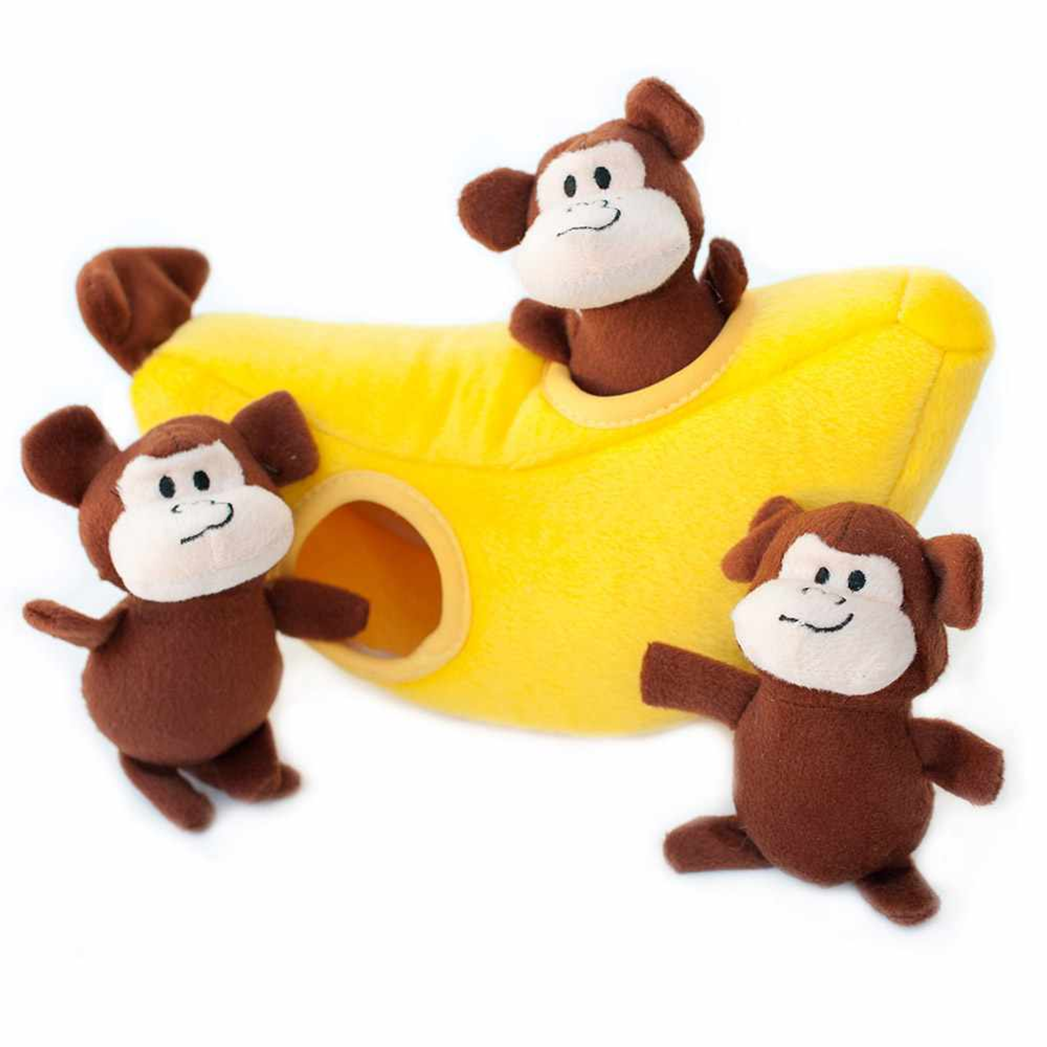ZippyPaws Burrow Monkey 'n Banana Image 1