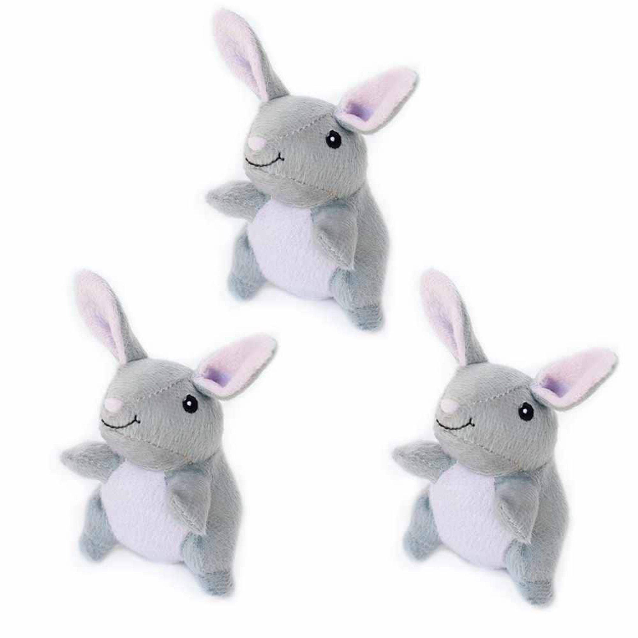 ZippyPaws Miniz 3 Pack Bunnies Image 1