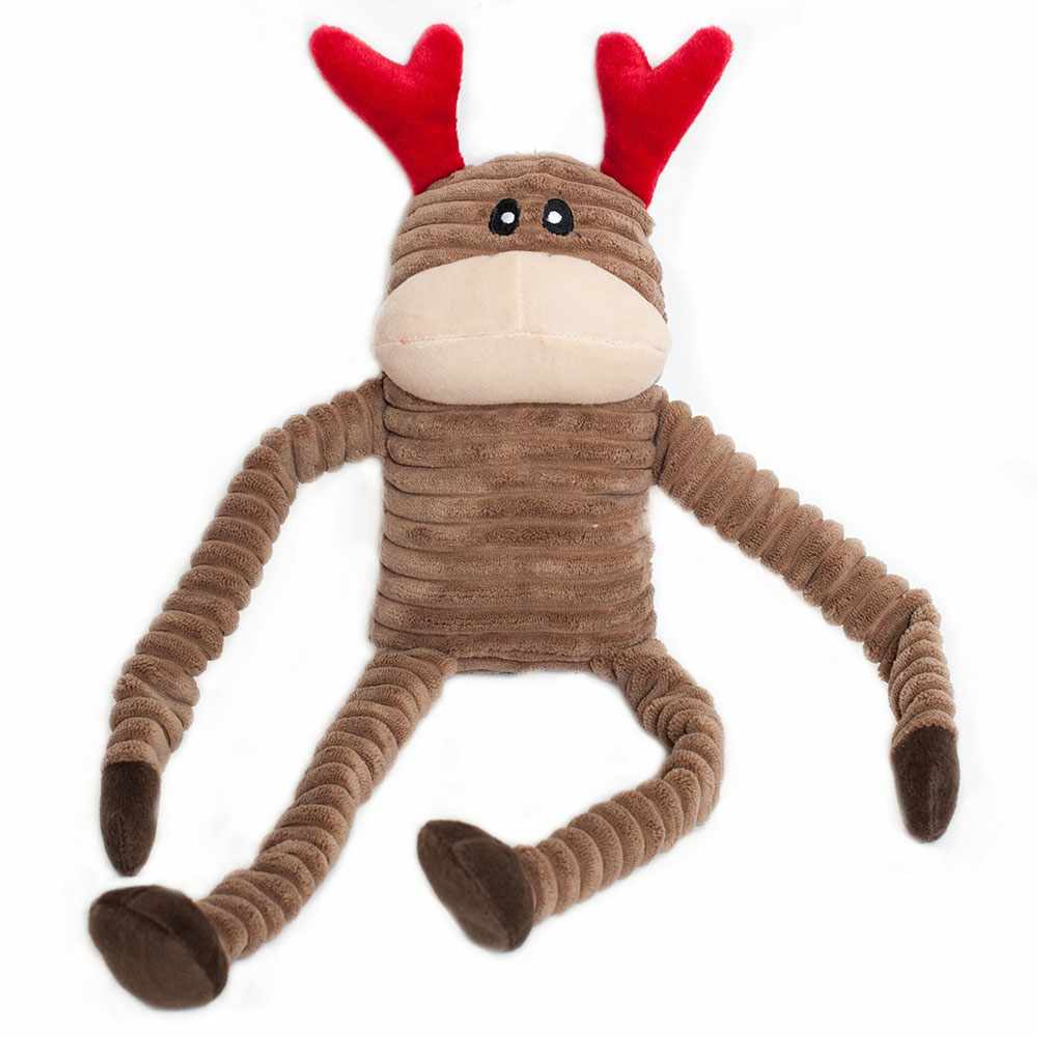 ZippyPaws Holiday Crinkle Reindeer Plush Dog Toy Image 1