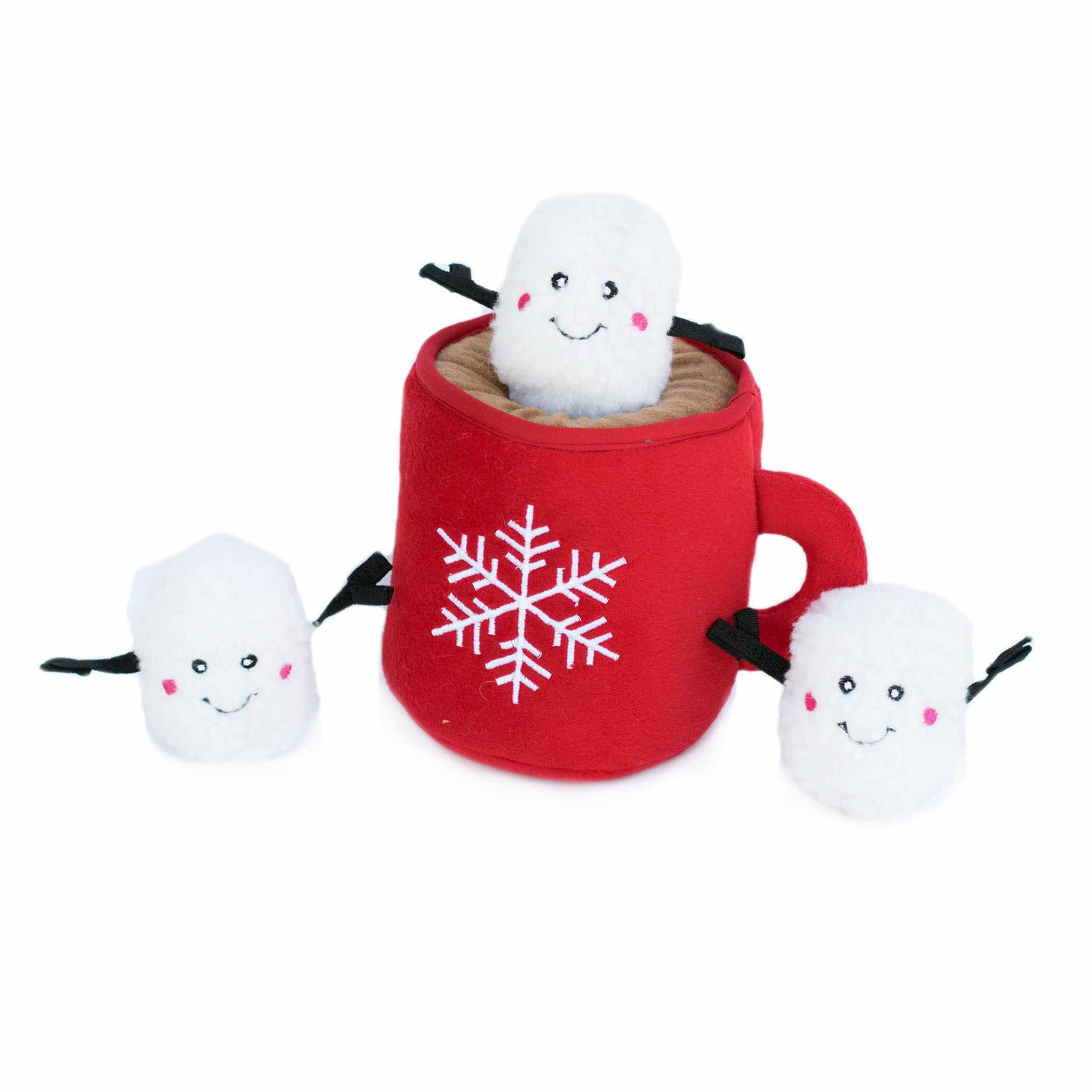ZippyPaws Holiday Zippy Burrow Hot Cocoa Plush Dog Toy Image 1