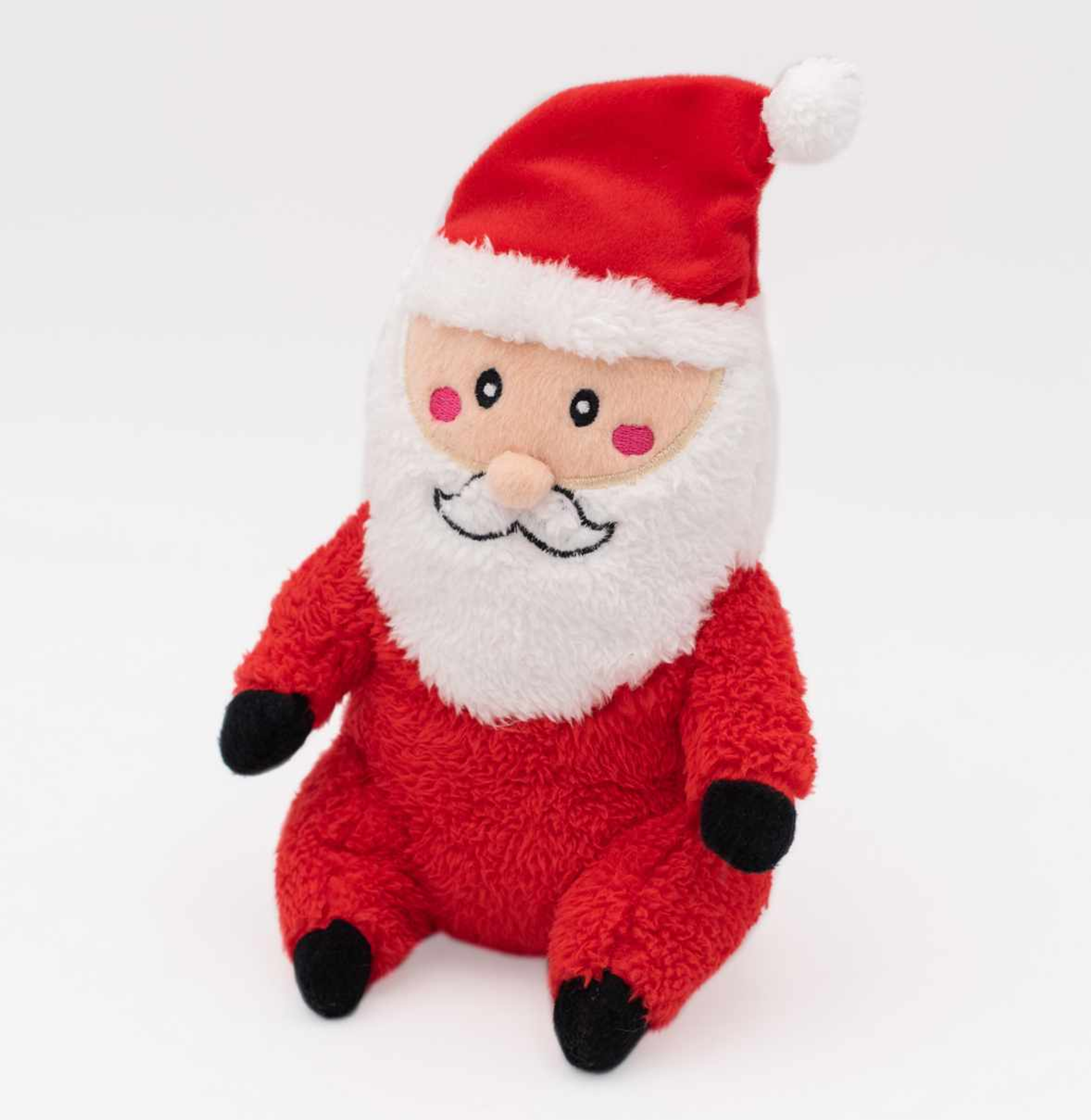 ZippyPaws Holiday Cheeky Chumz Santa Plush Dog Toy Image 1