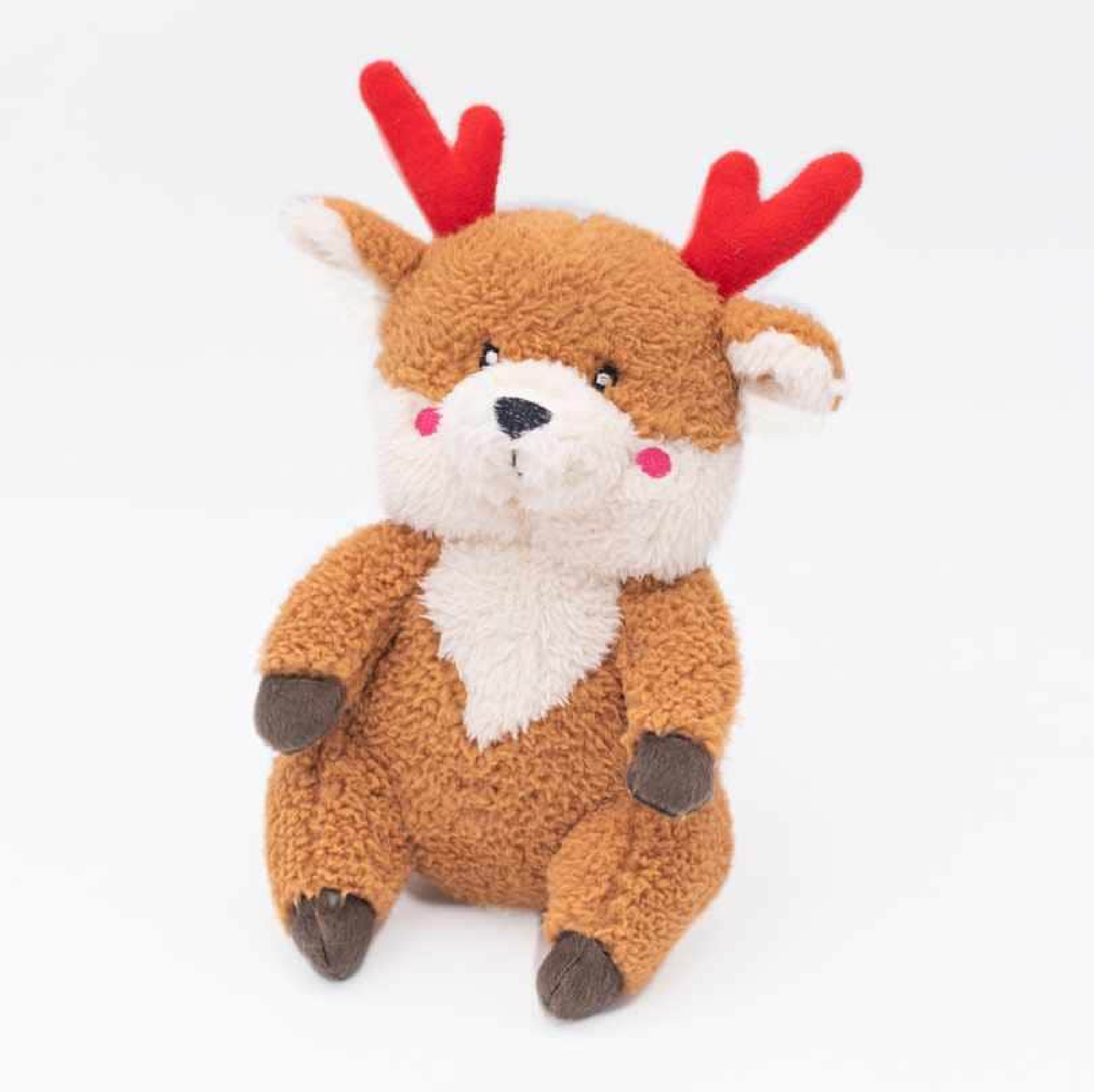 ZippyPaws Holiday Cheeky Chumz Reindeer Plush Dog Toy Image 1