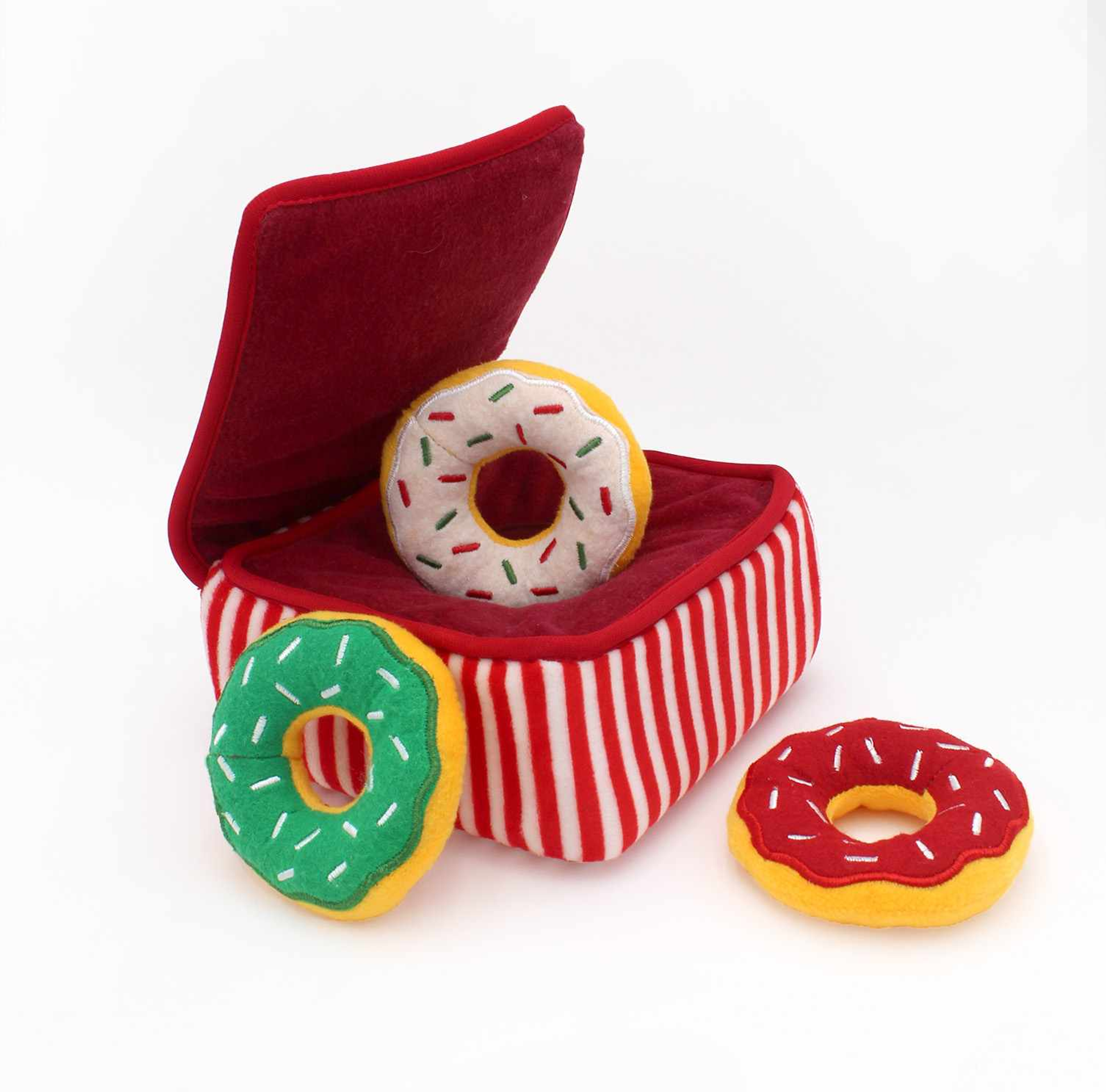ZippyPaws Holiday Burrow(TM) Donutz Box Plush Dog Toy Image 1